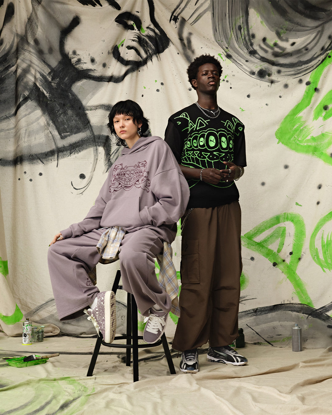 ripndip セットアップ　タイダイ PUMA X RIPNDIP Collaboration