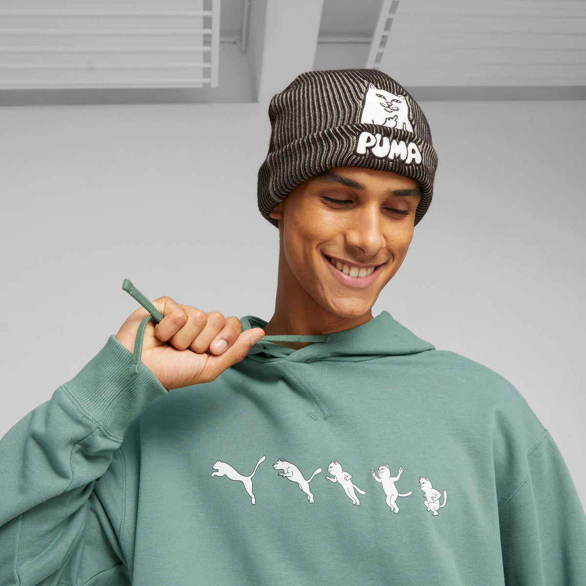 RIPNDIP PUMA x RIPNDIP Beanie (Black/Eucalyptus)