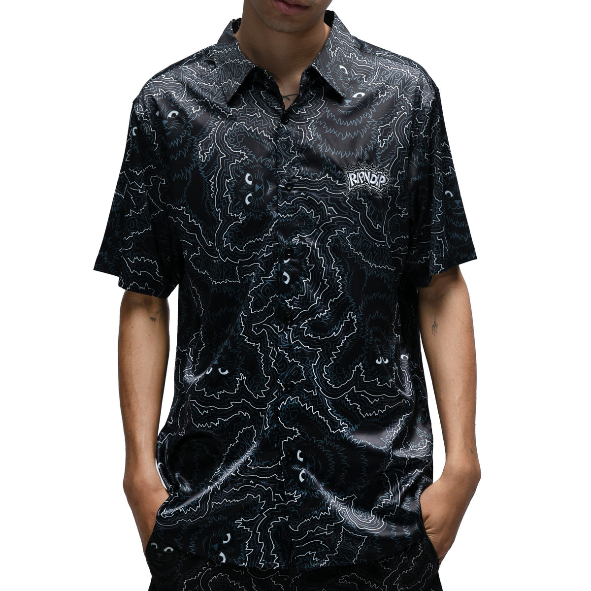 RIPNDIP Big Pussy Energy Button Up (Black)