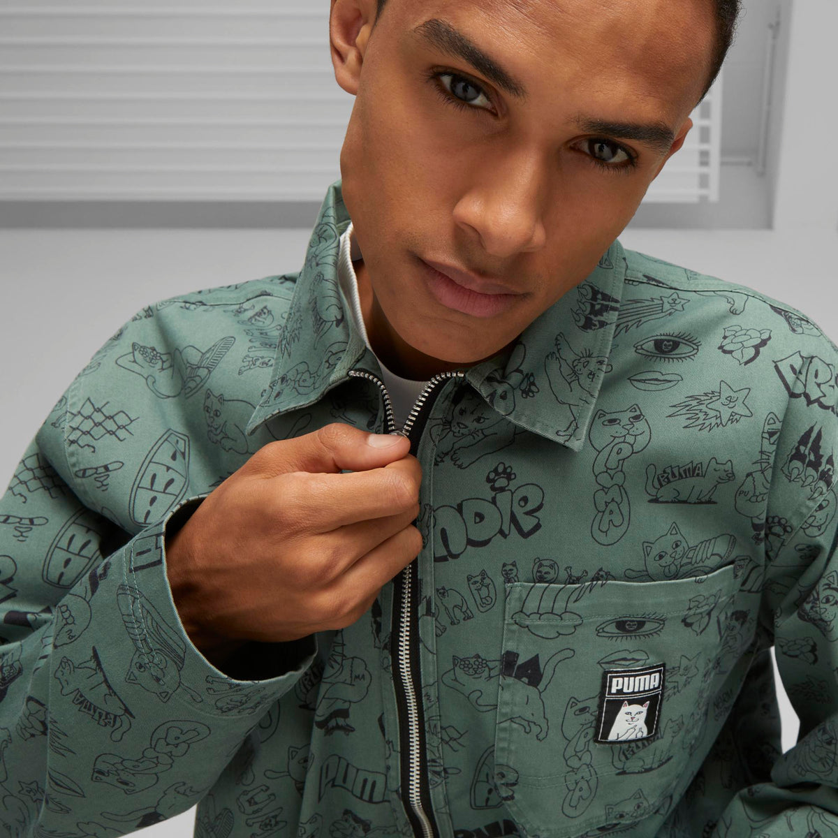 RIPNDIP PUMA X RIPNDIP AOP Twill Jacket (Eucalyptus)