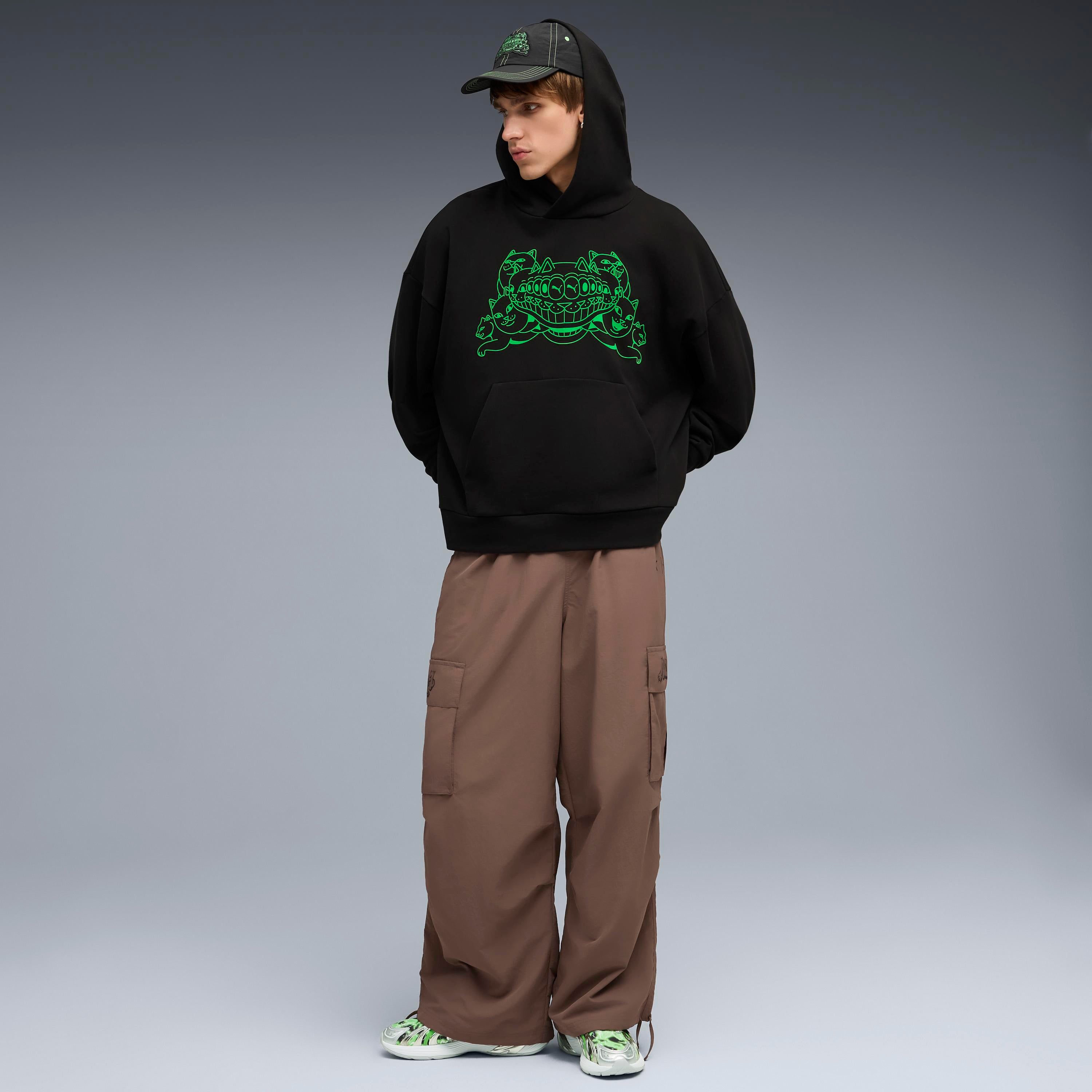RIPNDIP PUMA X RIPNDIP Boxy Graphic Hoodie (Puma Black)