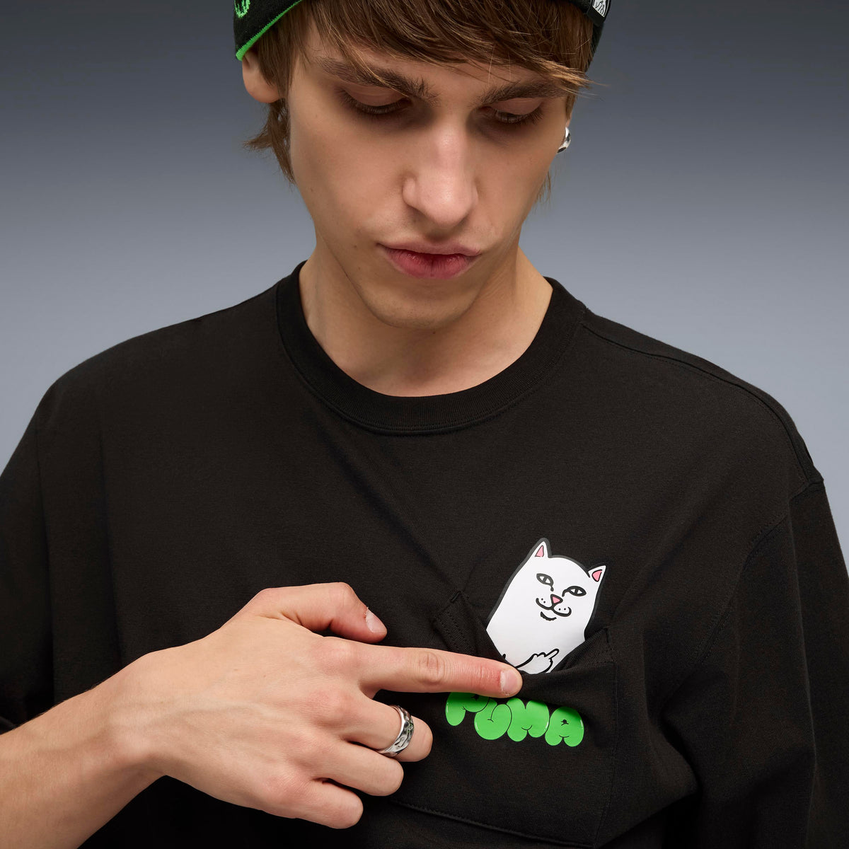 RIPNDIP PUMA X RIPNDIP Relaxed Pocket Tee (Puma Black)