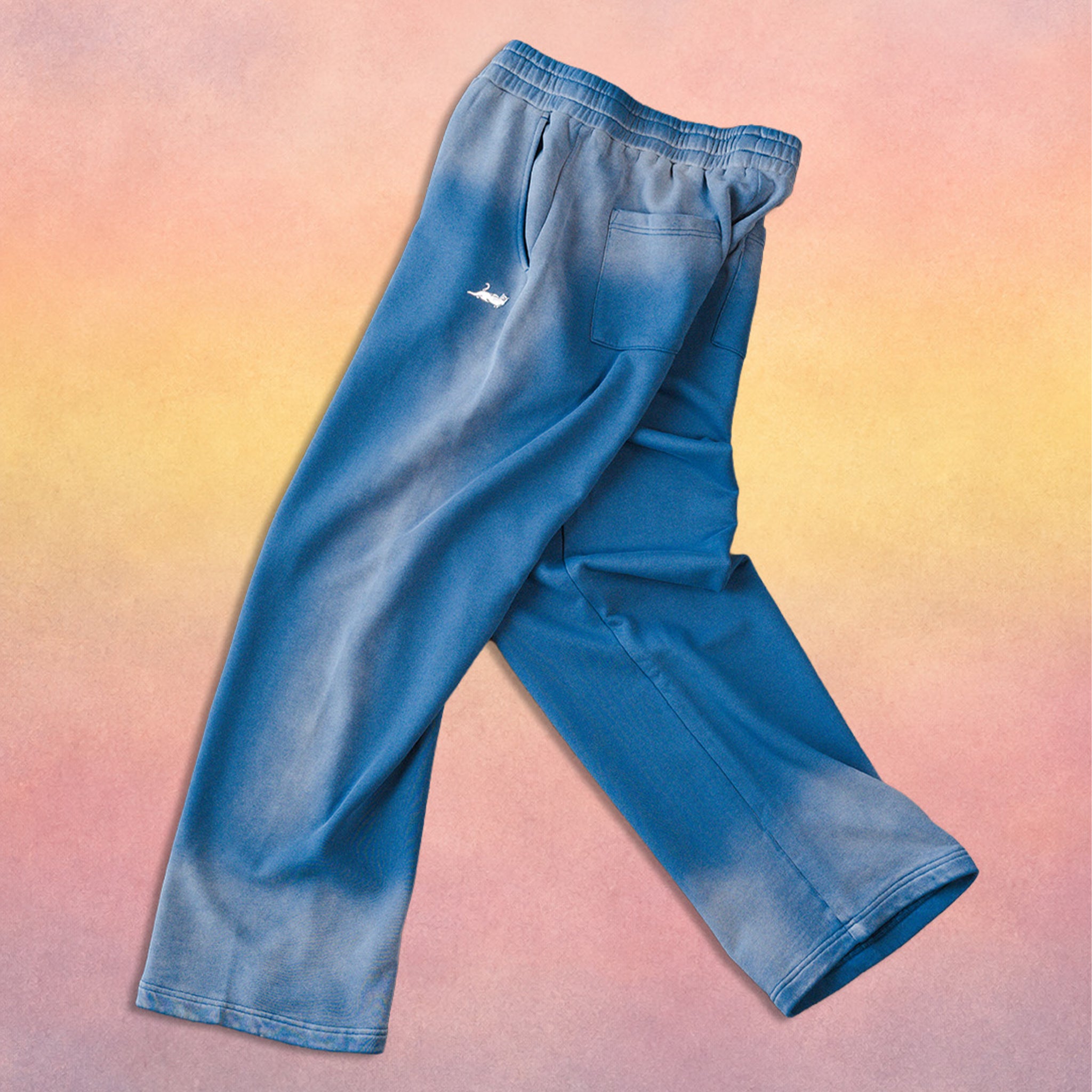 RIPNDIP Castanza Straight Leg Sweatpants (Light Blue Faded Wash)