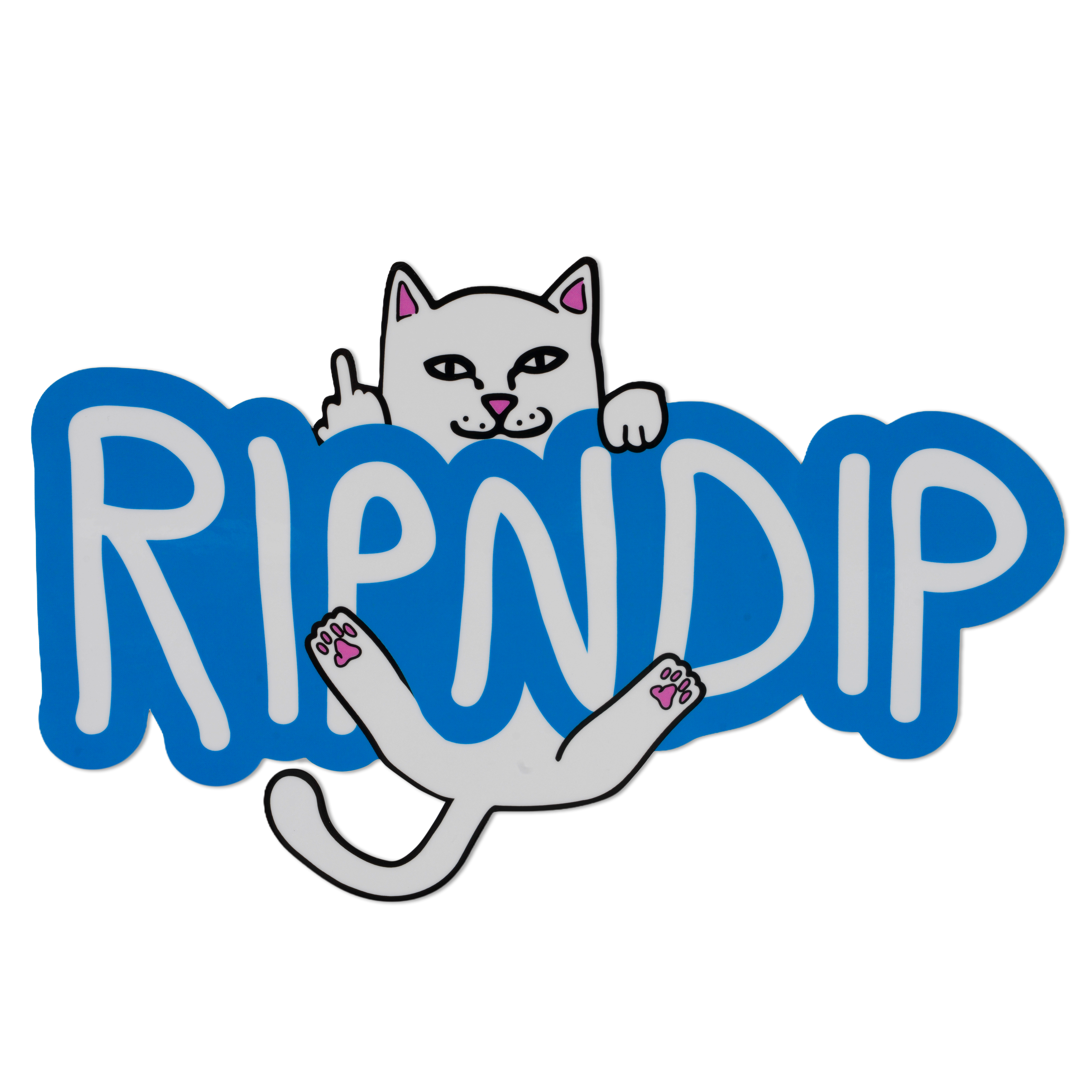 RIPNDIP Ripndip Logo Peeking Nermal Sticker (Blue/White)
