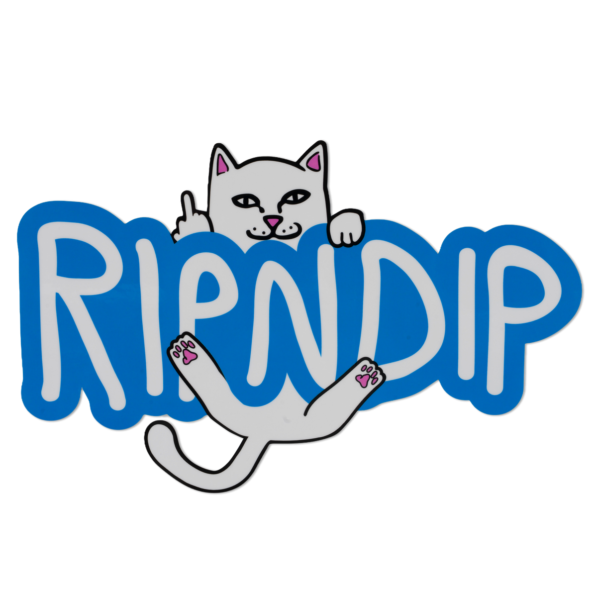 RIPNDIP Ripndip Logo Peeking Nermal Sticker (Blue/White)