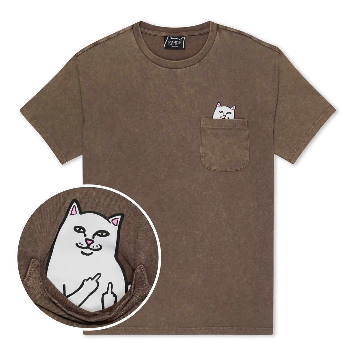 RIPNDIP Lord Nermal Pocket Tee (Brown Vintage Wash)