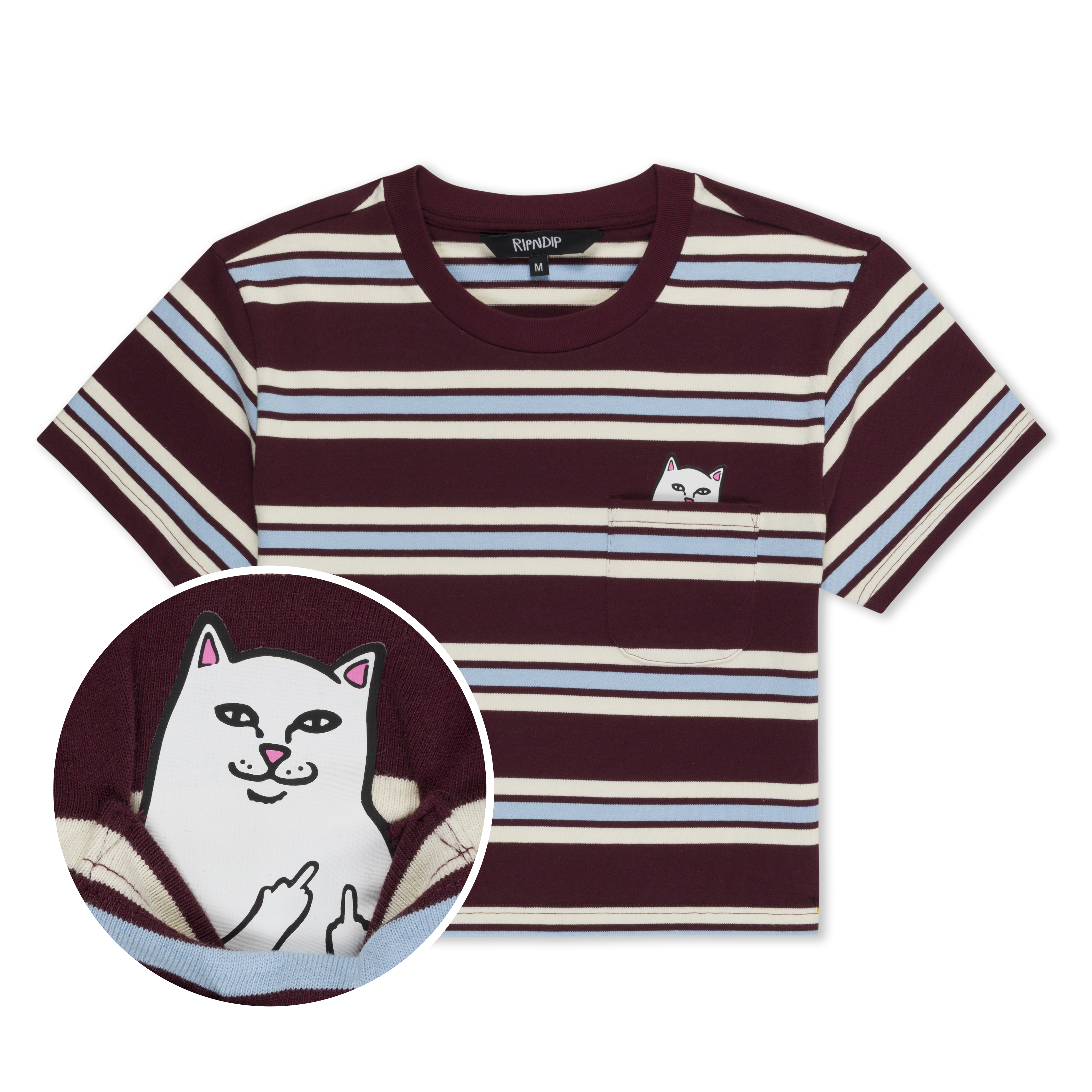 Lord Nermal Cropped Baby Pocket Tee (Brown Stripes)