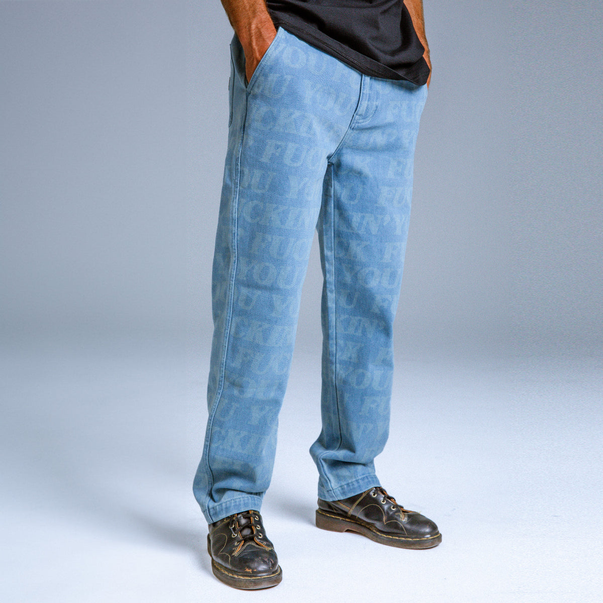 RIPNDIP F.U.F.F. Washed Denim Pants (Light Washed Denim)