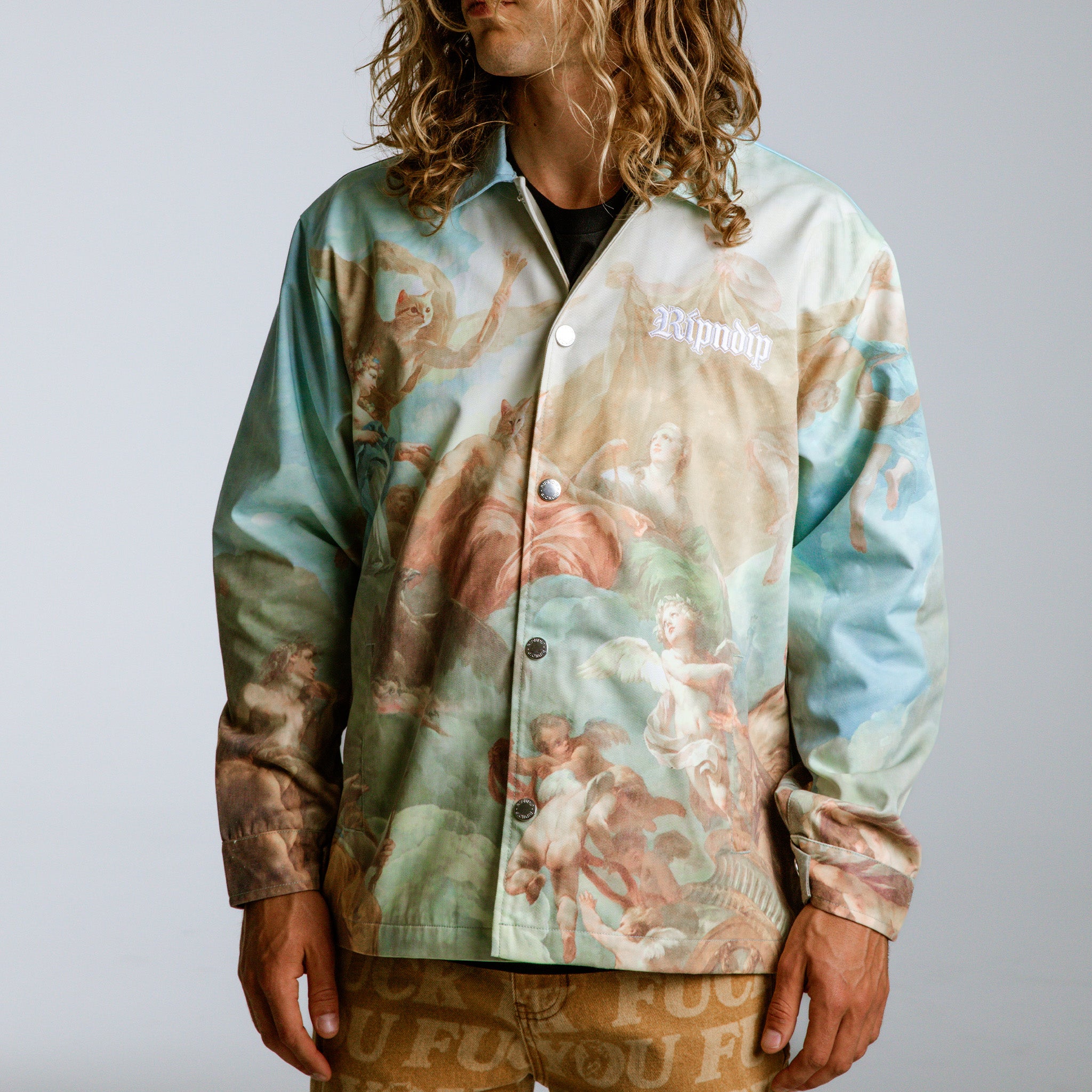 Heavens Waiting Button Up Jacket (Multi) – RIPNDIP