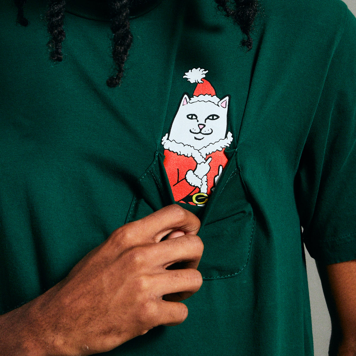 378728 Lord Santa Pocket Tee (Hunter Green)