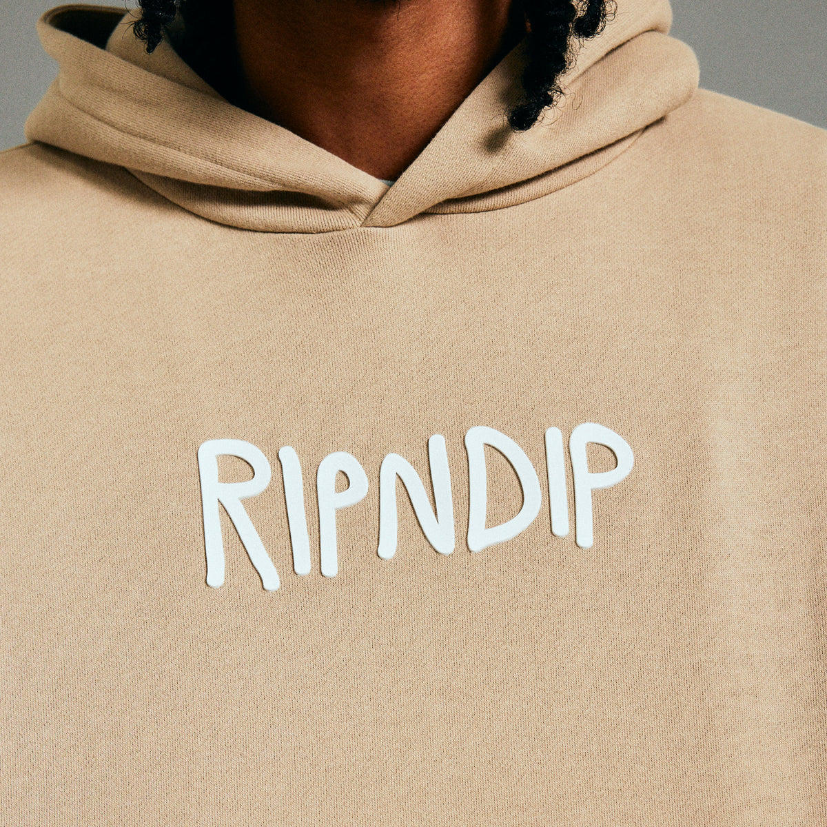 RIPNDIP Ripndip Rubber Logo Hoodie (Sand)
