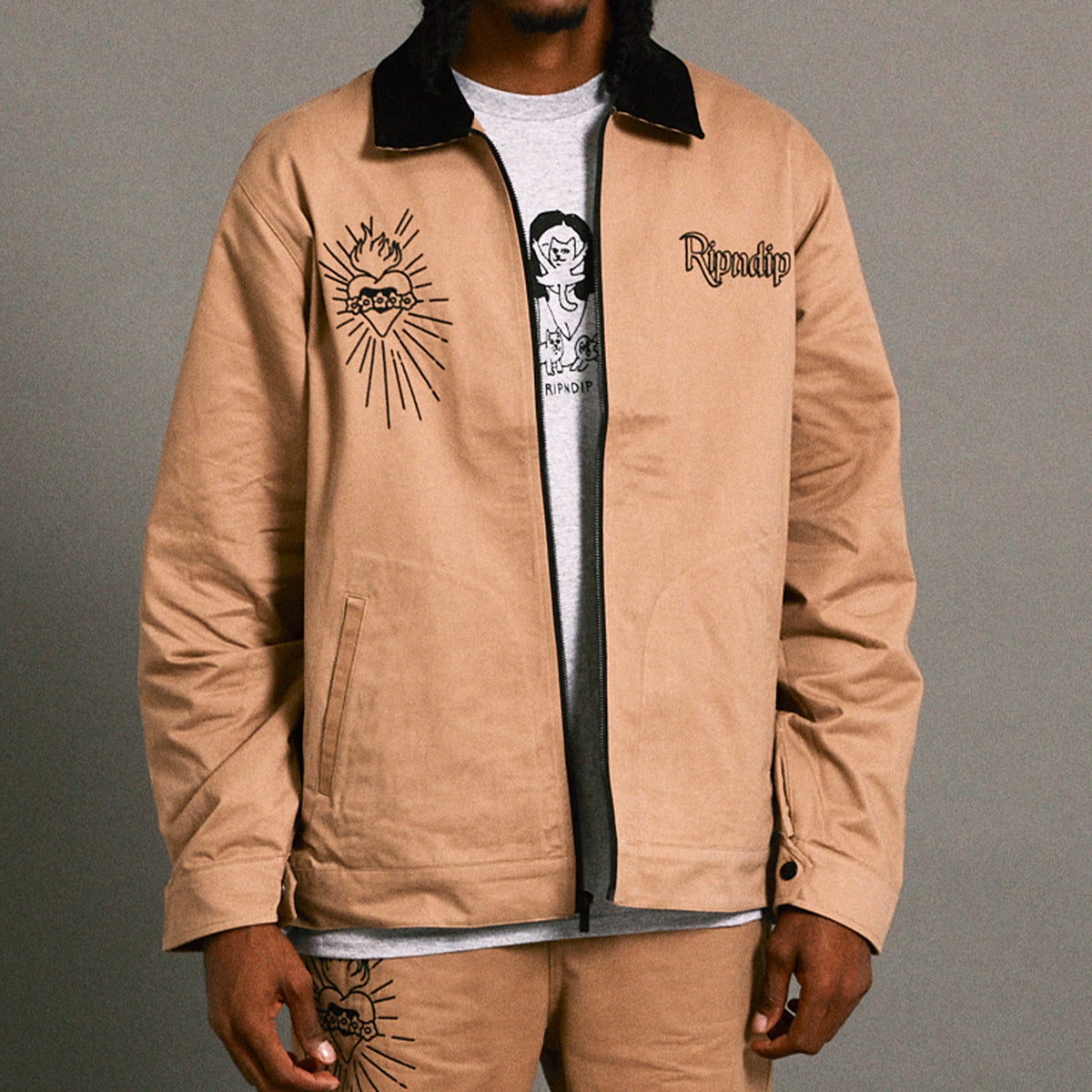 RIPNDIP Mother Mary Work Jacket (Tan)
