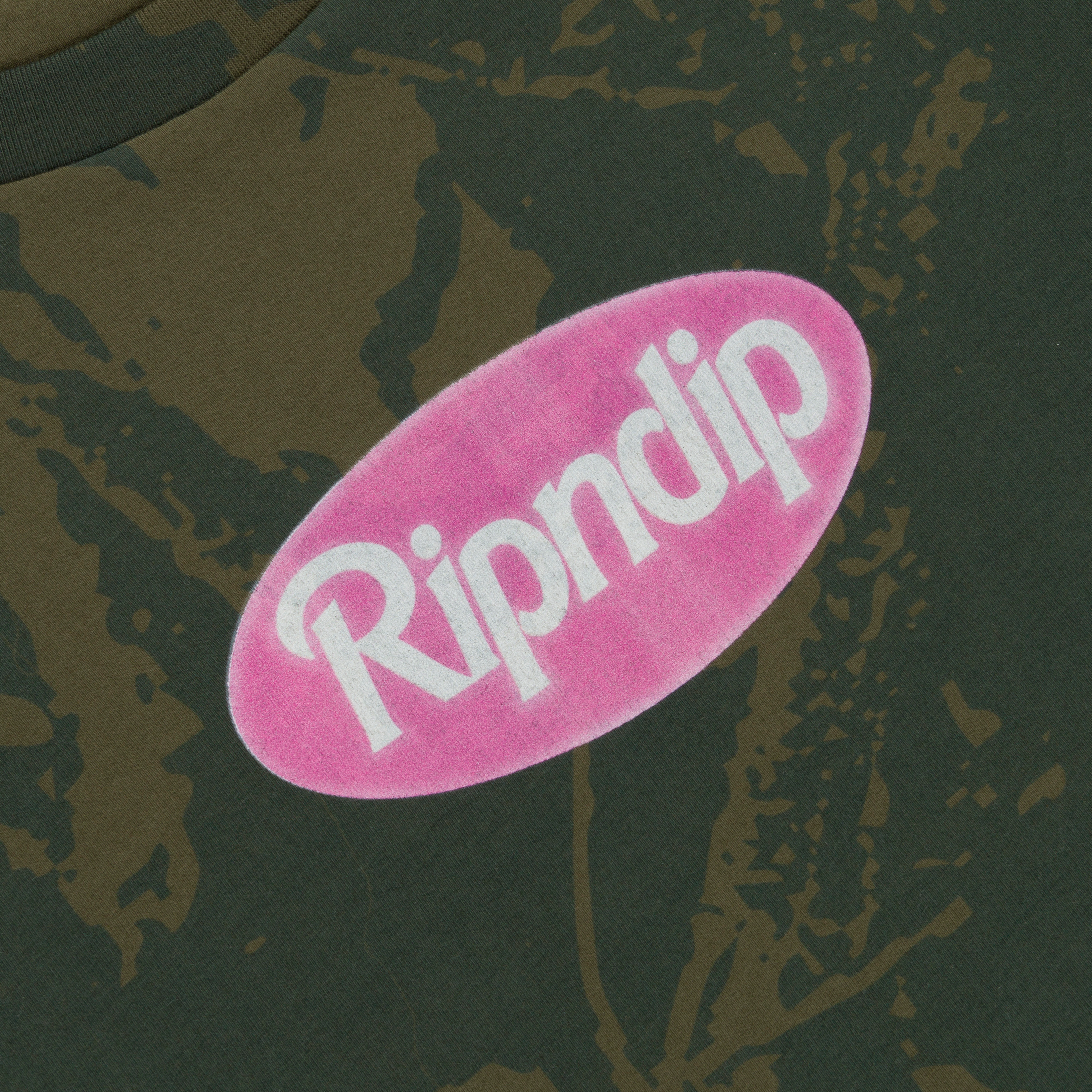 RIPNDIP Out Here Tour Cropped Baby Tee (Forest Camo)