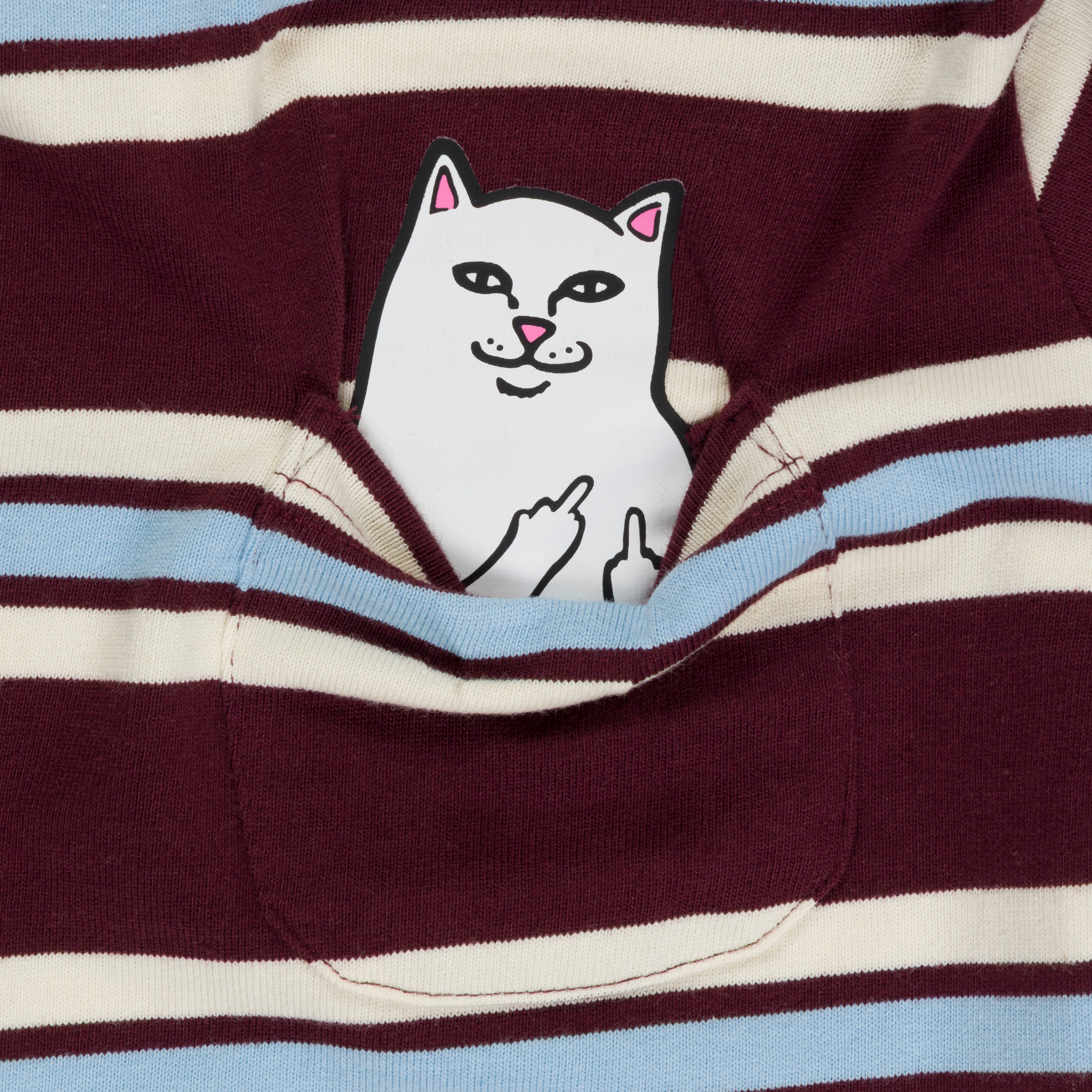 RIPNDIP Lord Nermal Cropped Baby Pocket Tee (Brown Stripes)