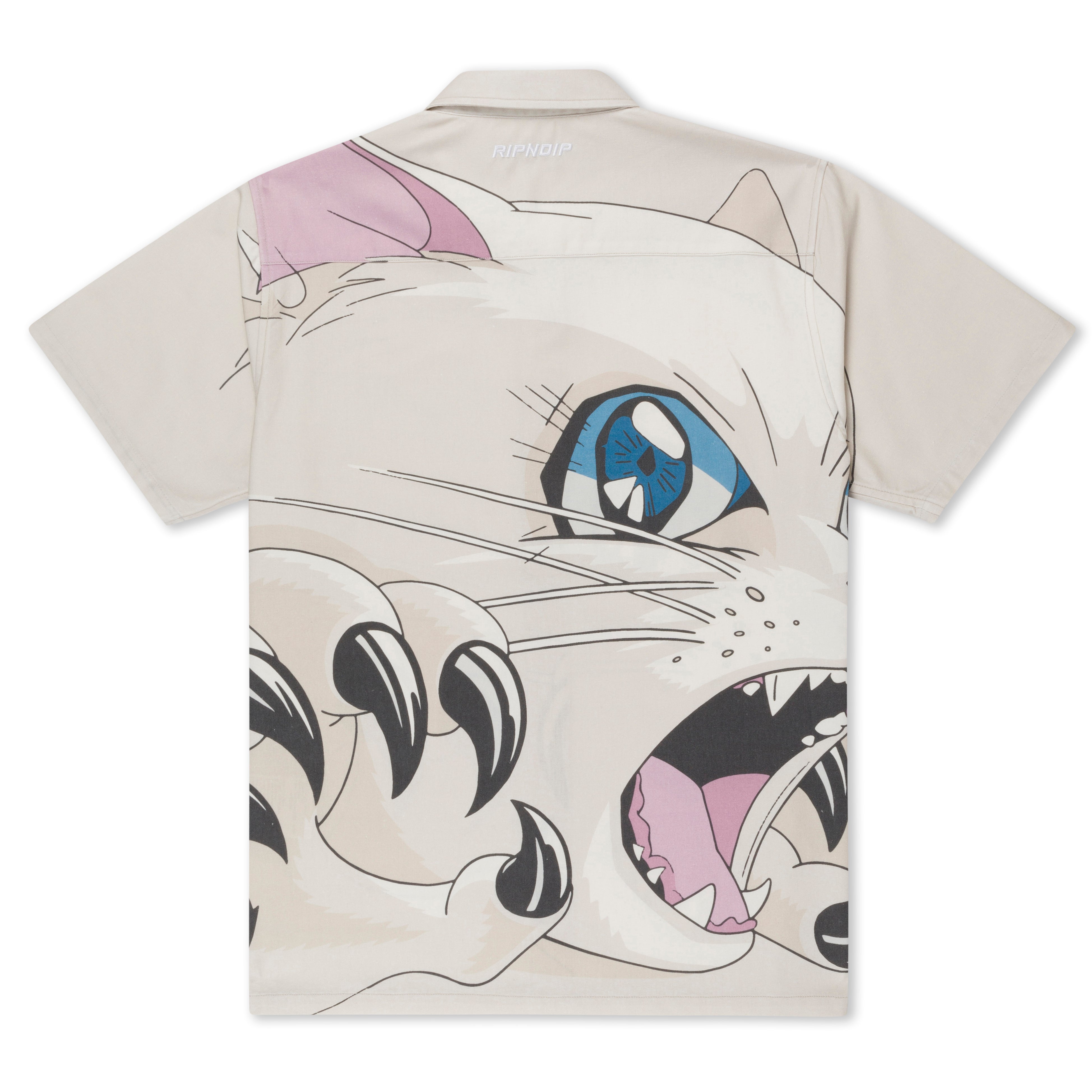 RIPNDIP Metal Claw Button Up Shirt (Bone)