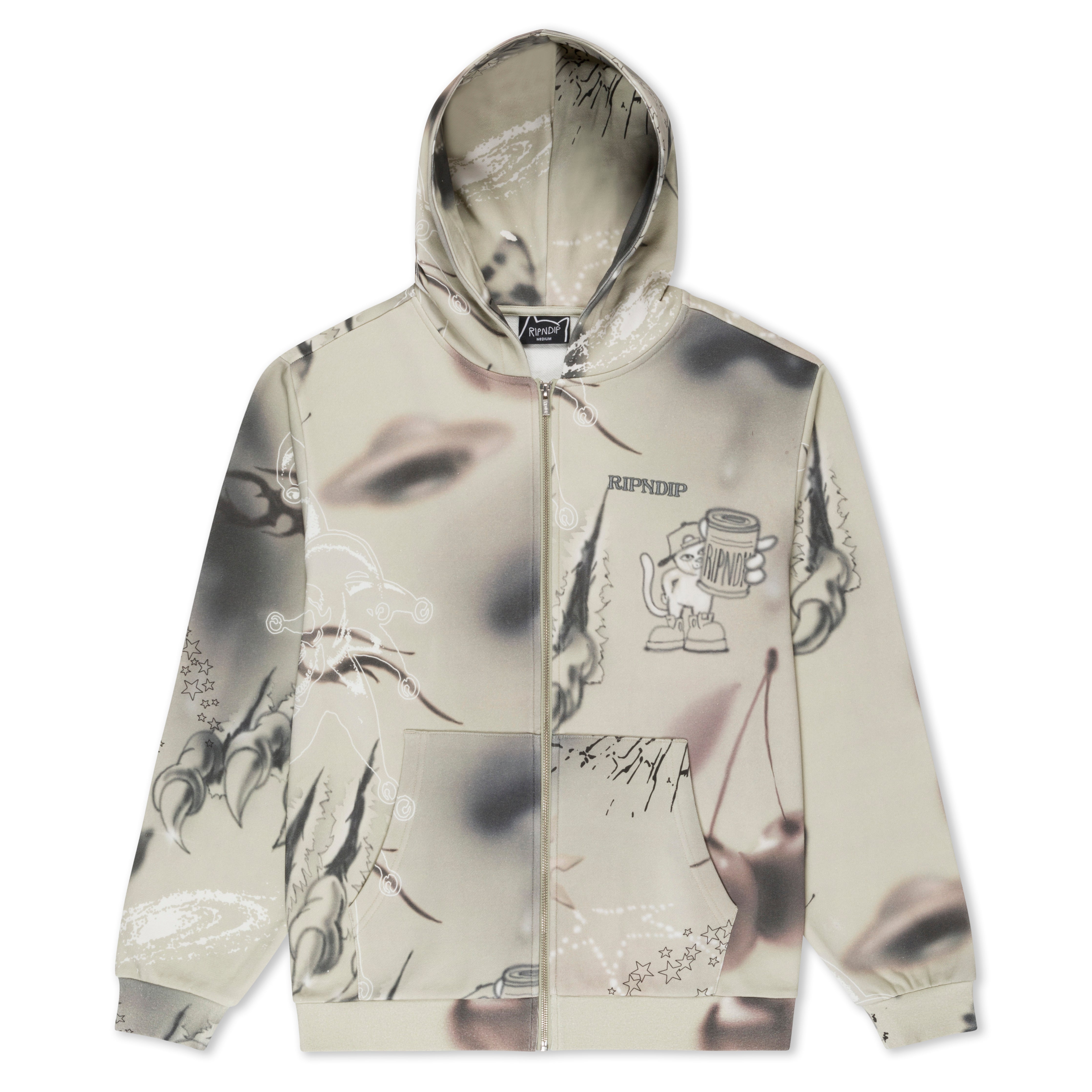 Stargazing Zip Up Hoodie (Off White) – RIPNDIP