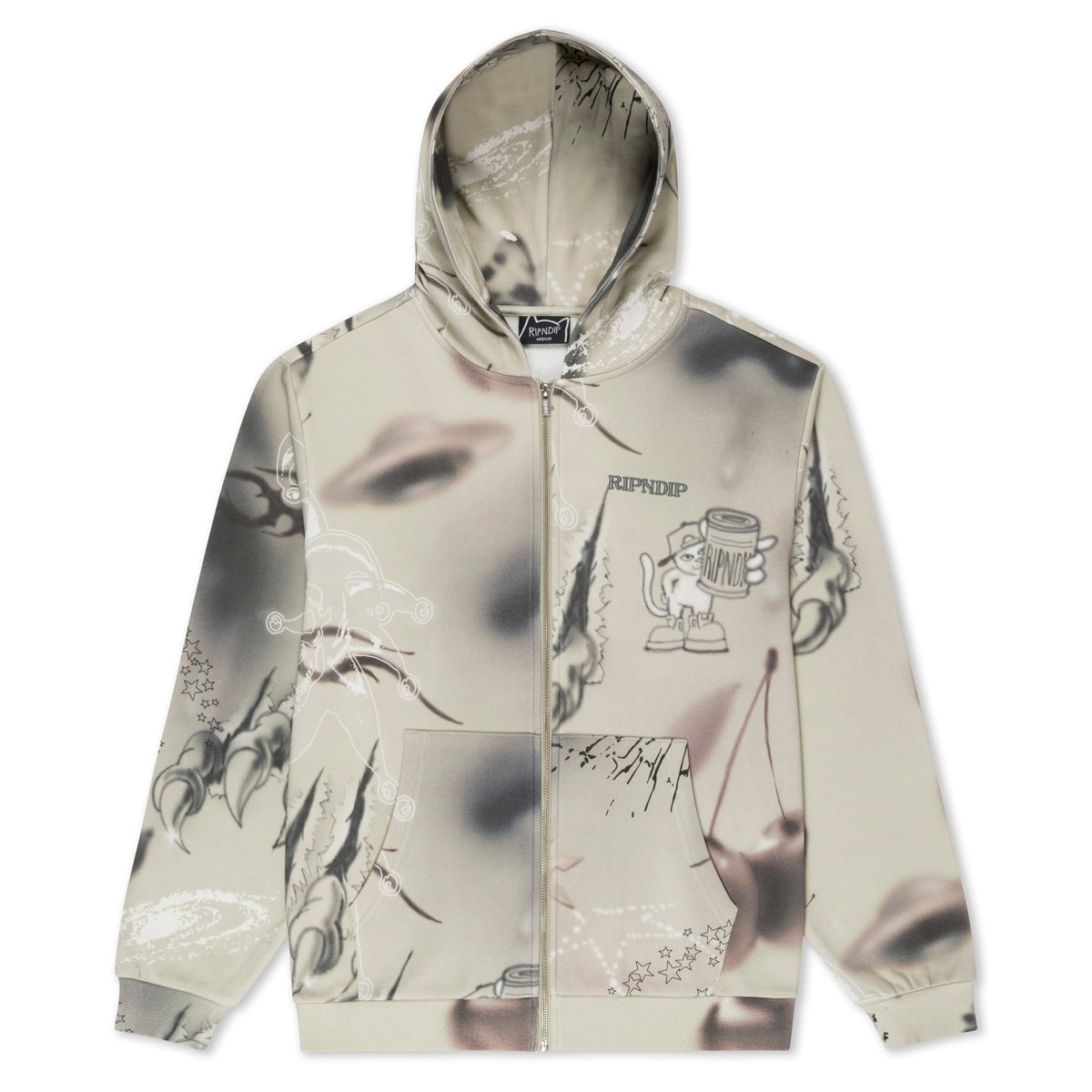 RIPNDIP Stargazing Zip Up Hoodie (Off White)
