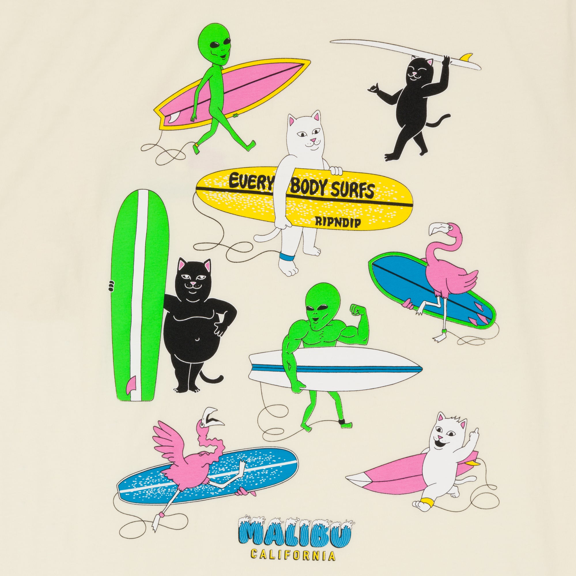 378610 Everybody Surfs Tee (Natural)