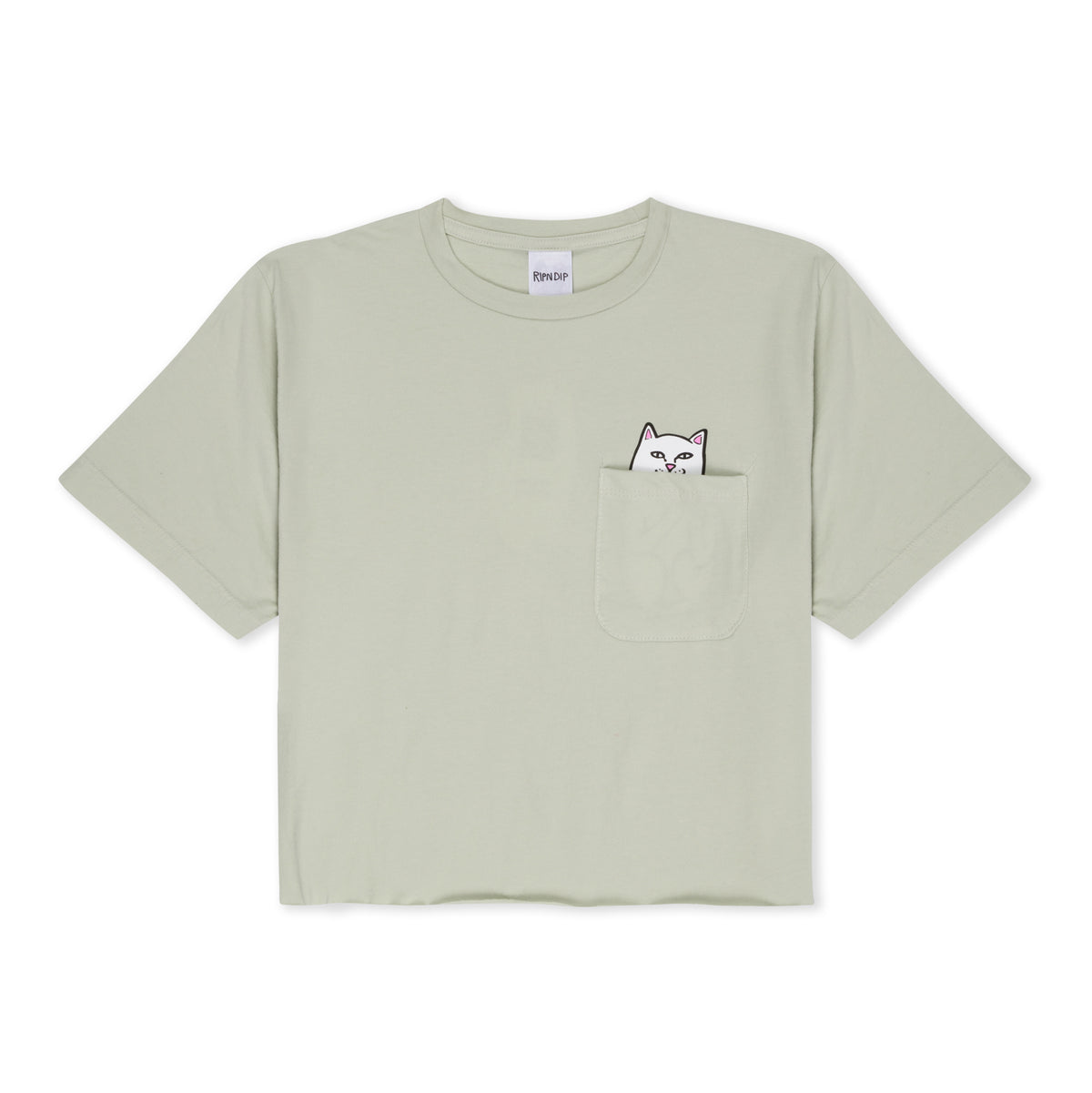 RIPNDIP Lord Nermal Peace Cropped Pocket Tee (Sage)
