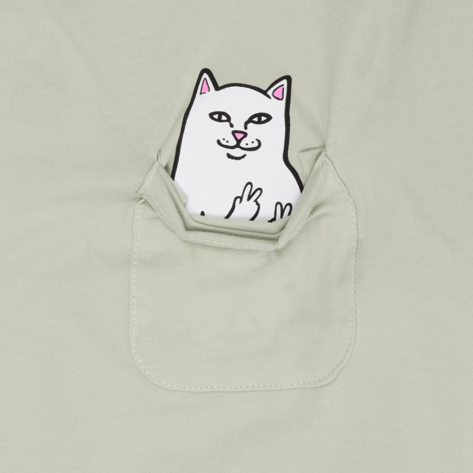 RIPNDIP Lord Nermal Peace Cropped Pocket Tee (Sage)