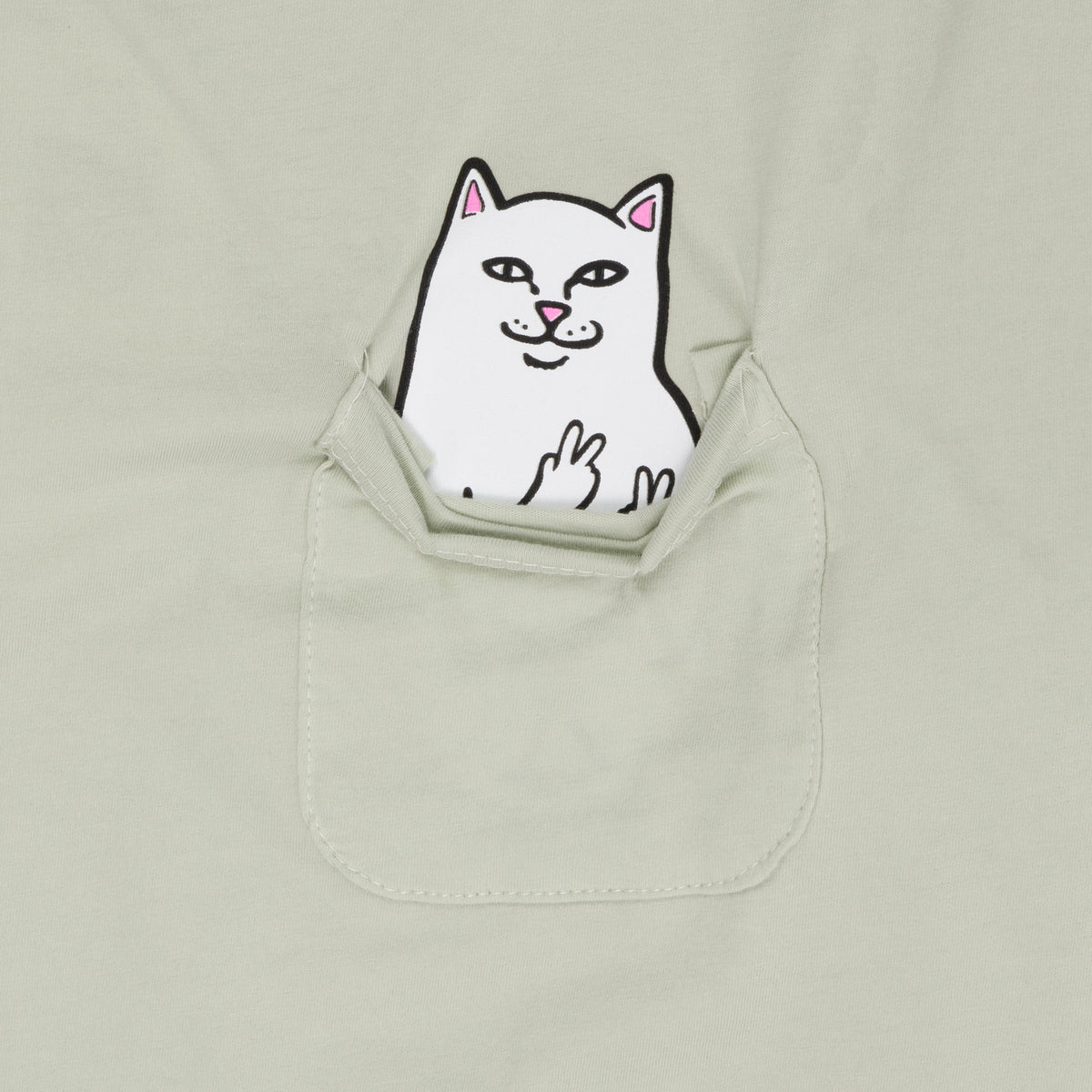 RIPNDIP Lord Nermal Peace Cropped Pocket Tee (Sage)