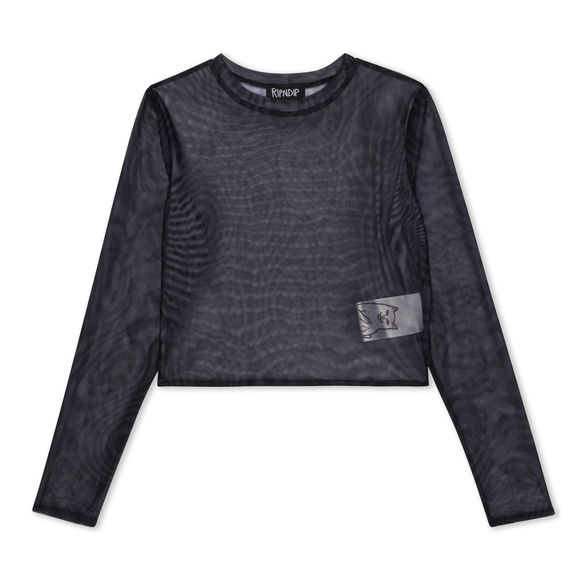 RIPNDIP Hypnotic Crop Mesh Long Sleeve (Black)