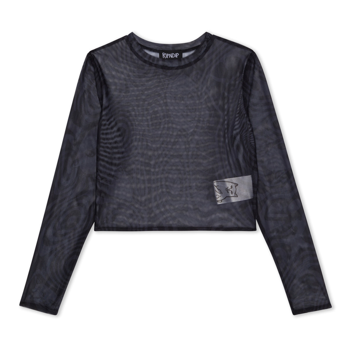 RIPNDIP Hypnotic Crop Mesh Long Sleeve (Black)