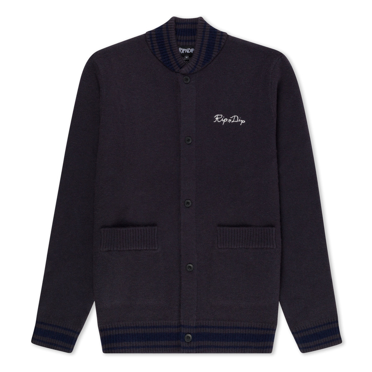 RIPNDIP Big Head Knit Cardigan (Charcoal)