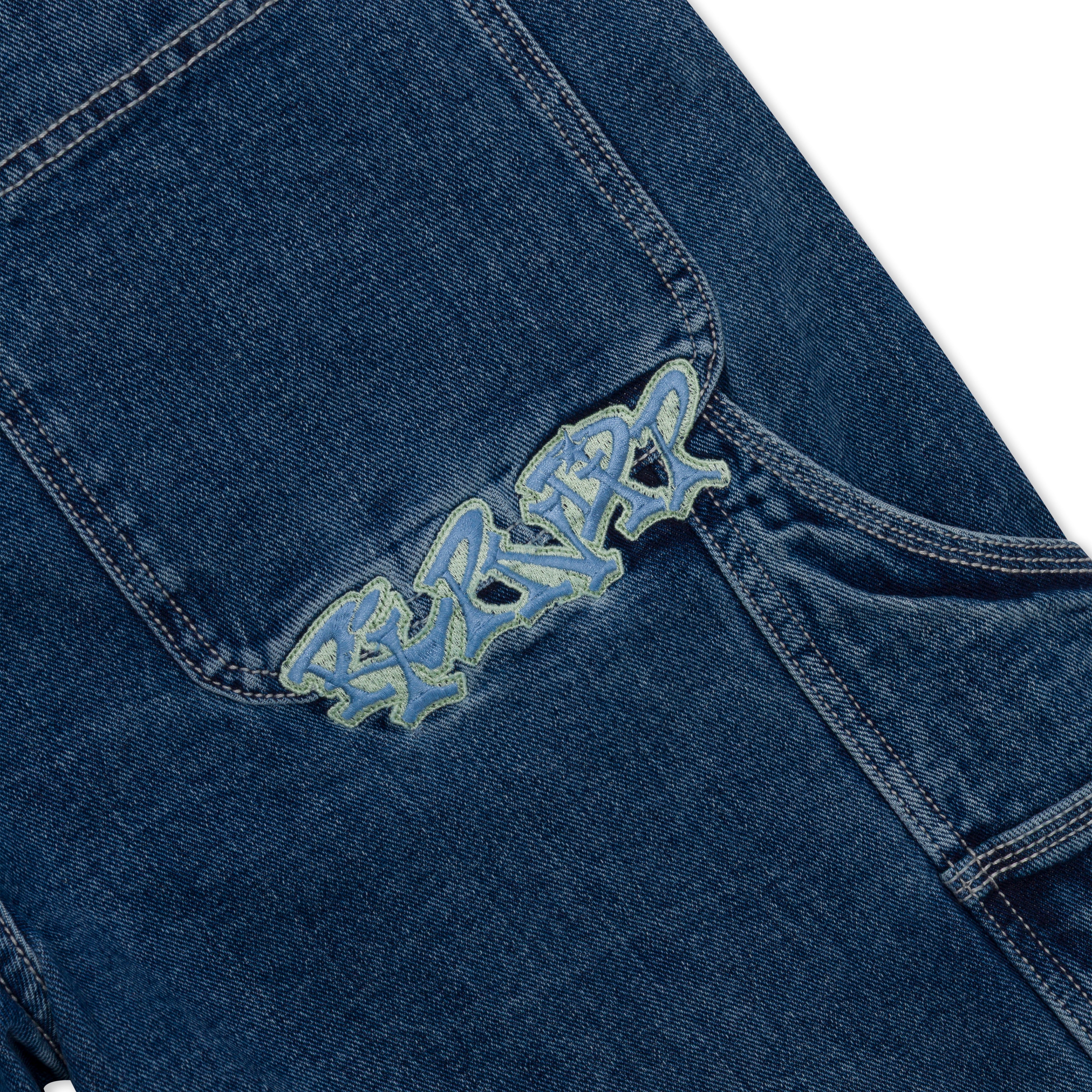 RIPNDIP Ace Ultra Wide Leg Shorts (Medium Wash)