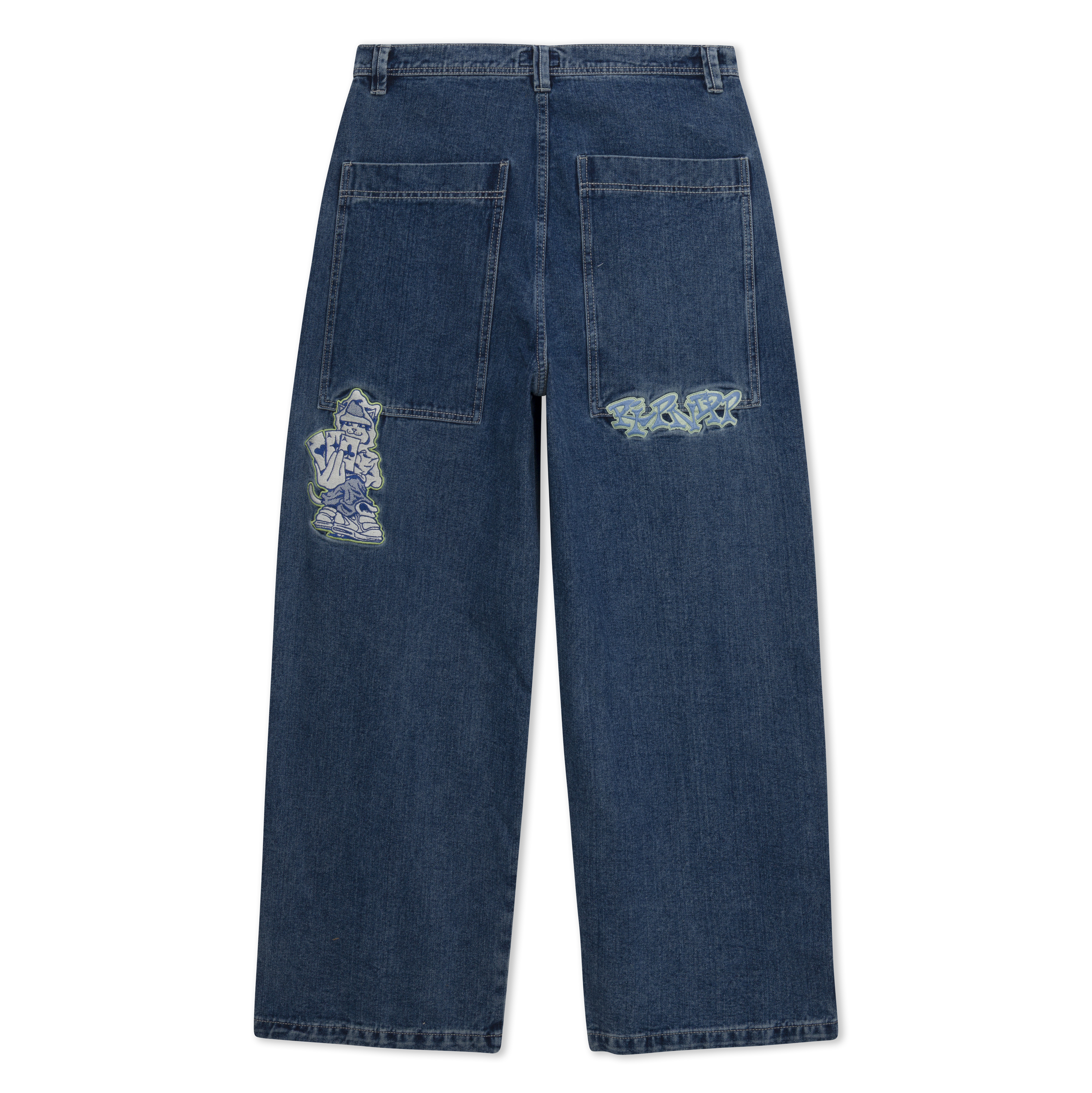 RIPNDIP Ace Ultra Wide Leg Pants (Medium Wash)