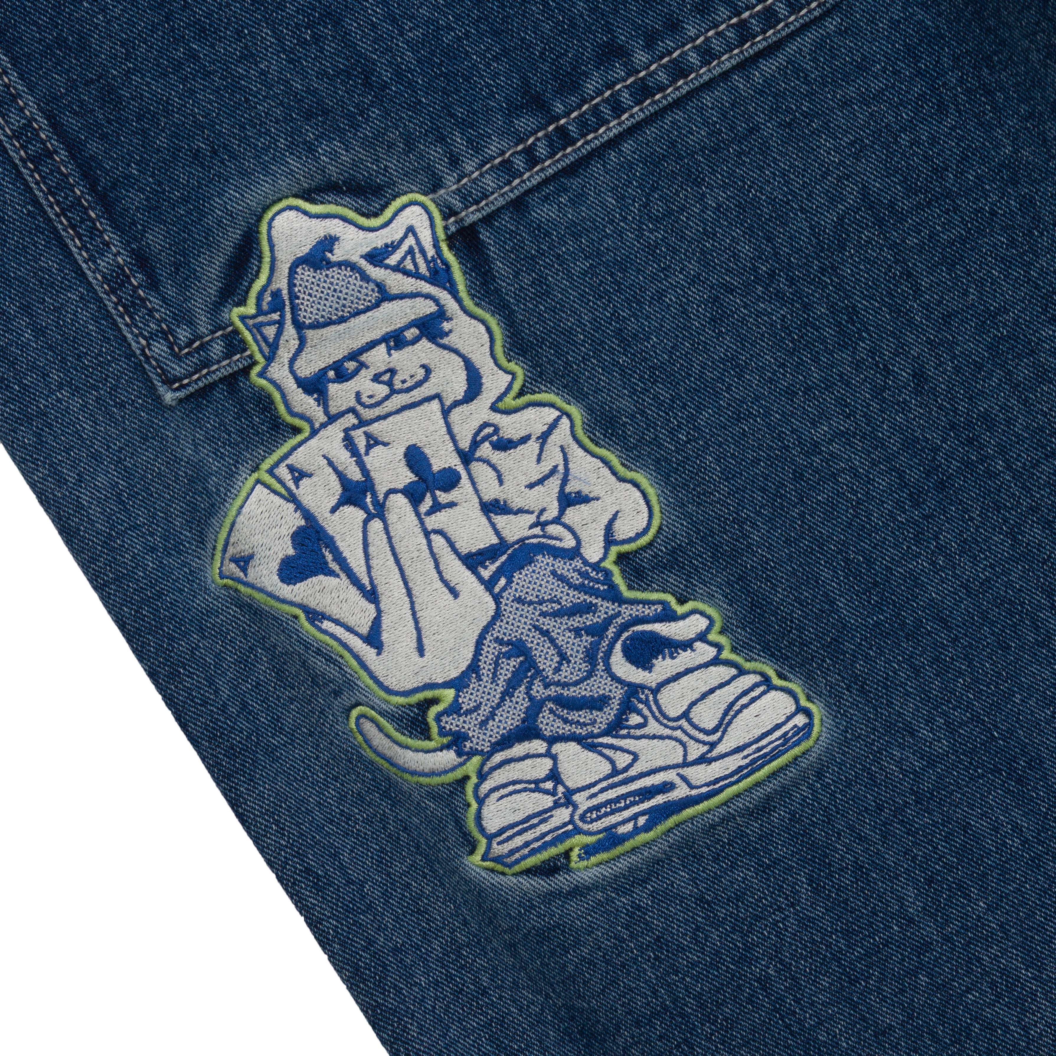 RIPNDIP Ace Ultra Wide Leg Pants (Medium Wash)