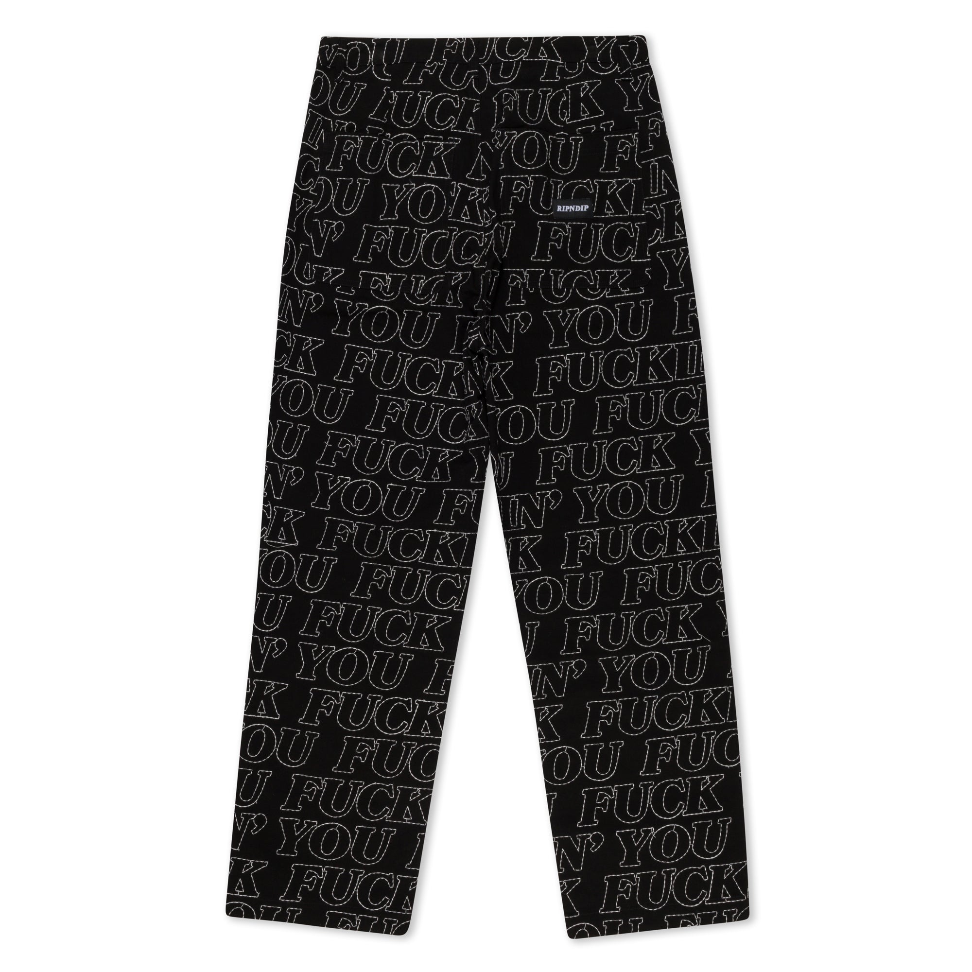 RIPNDIP Fuckin Fuck Quilted Wide Leg Pants (Black)