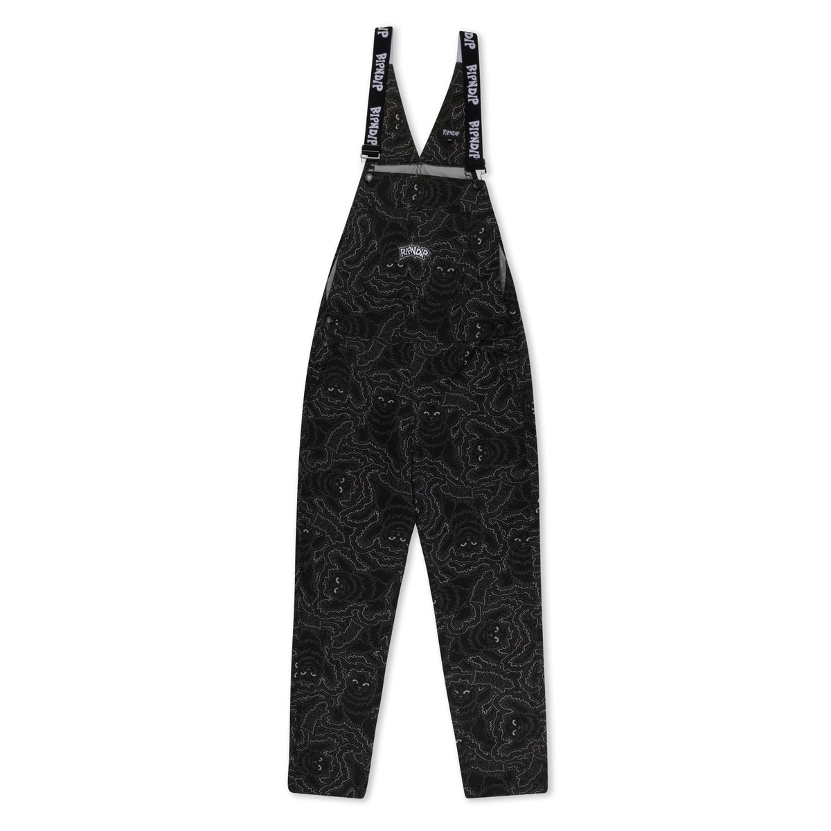 RIPNDIP Big Pussy Energy Cotton Twill Overalls (Black)