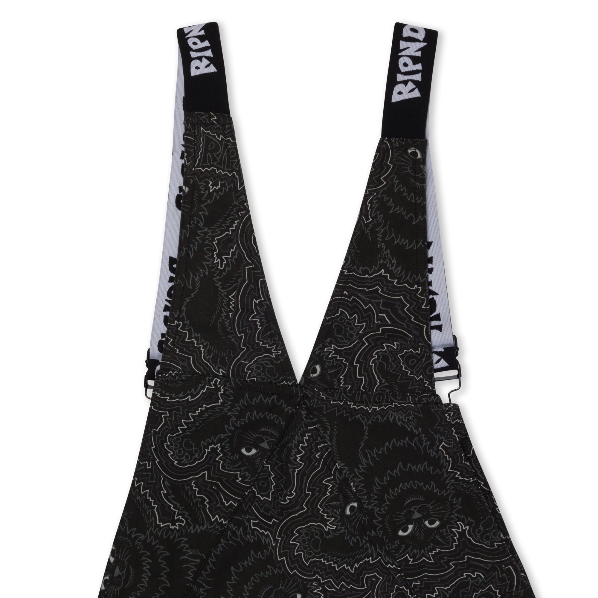 RIPNDIP Big Pussy Energy Cotton Twill Overalls (Black)