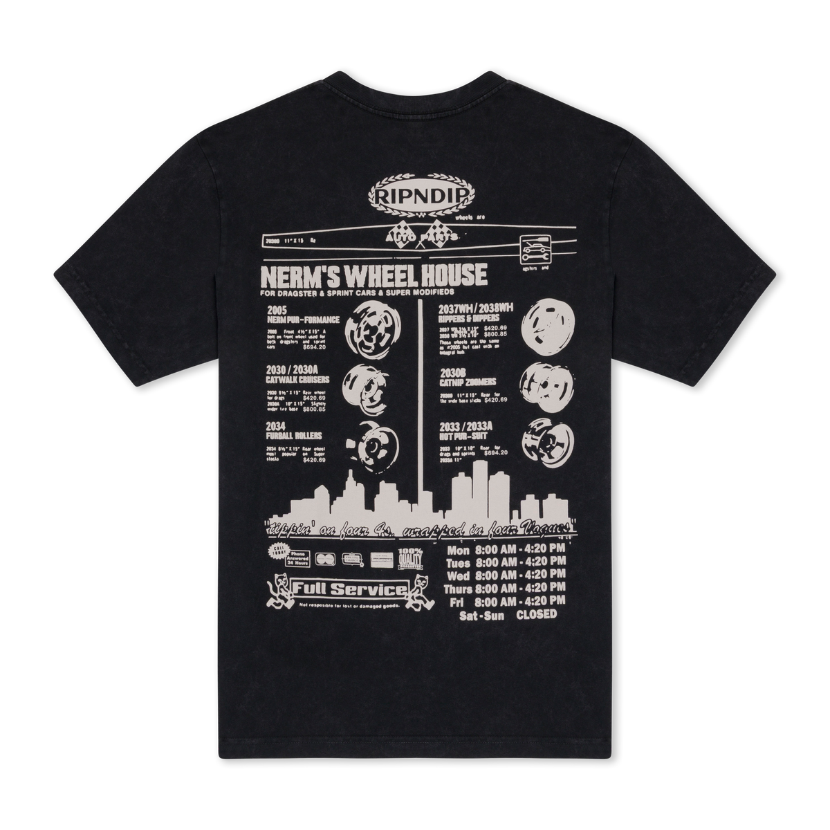 RIPNDIP Nerm Wheels Tee (Black Vintage Wash)