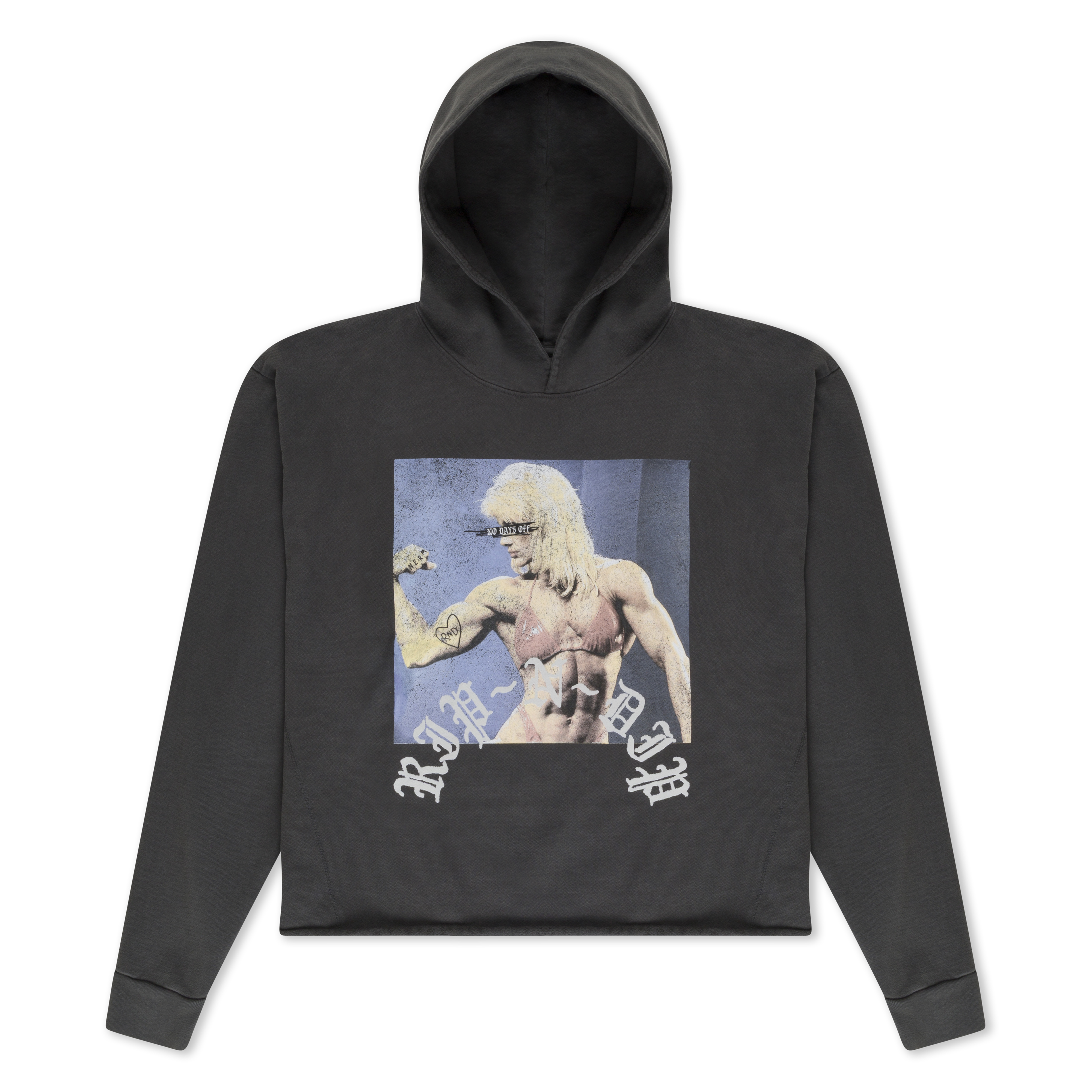 RIPNDIP Protein Boxy Cropped 500GSM Hoodie (Gunmetal)