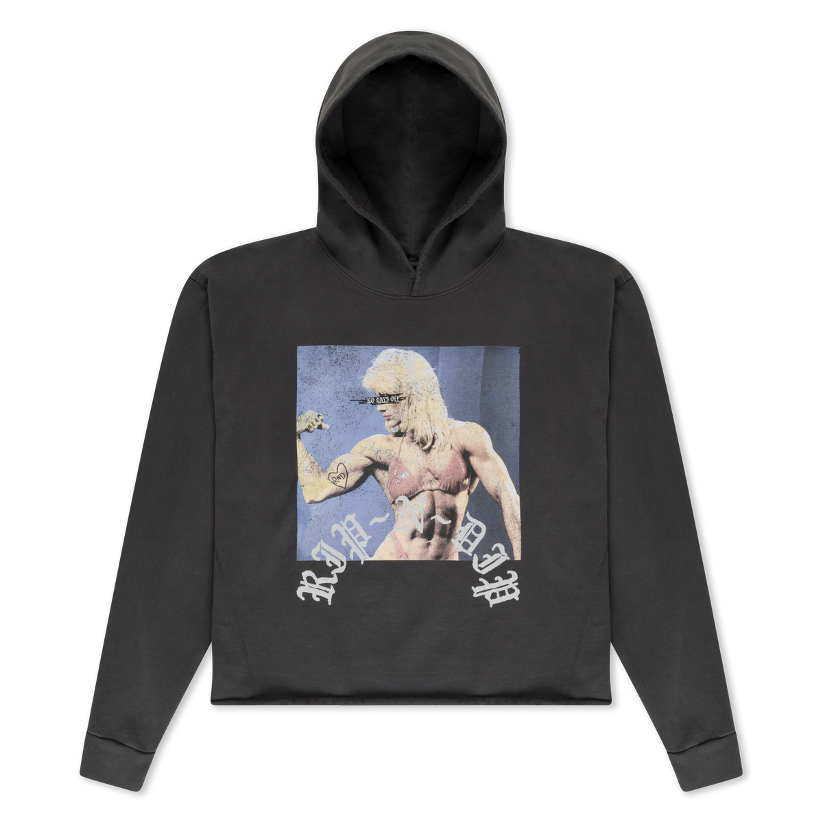 RIPNDIP Protein Boxy Cropped 500GSM Hoodie (Gunmetal)