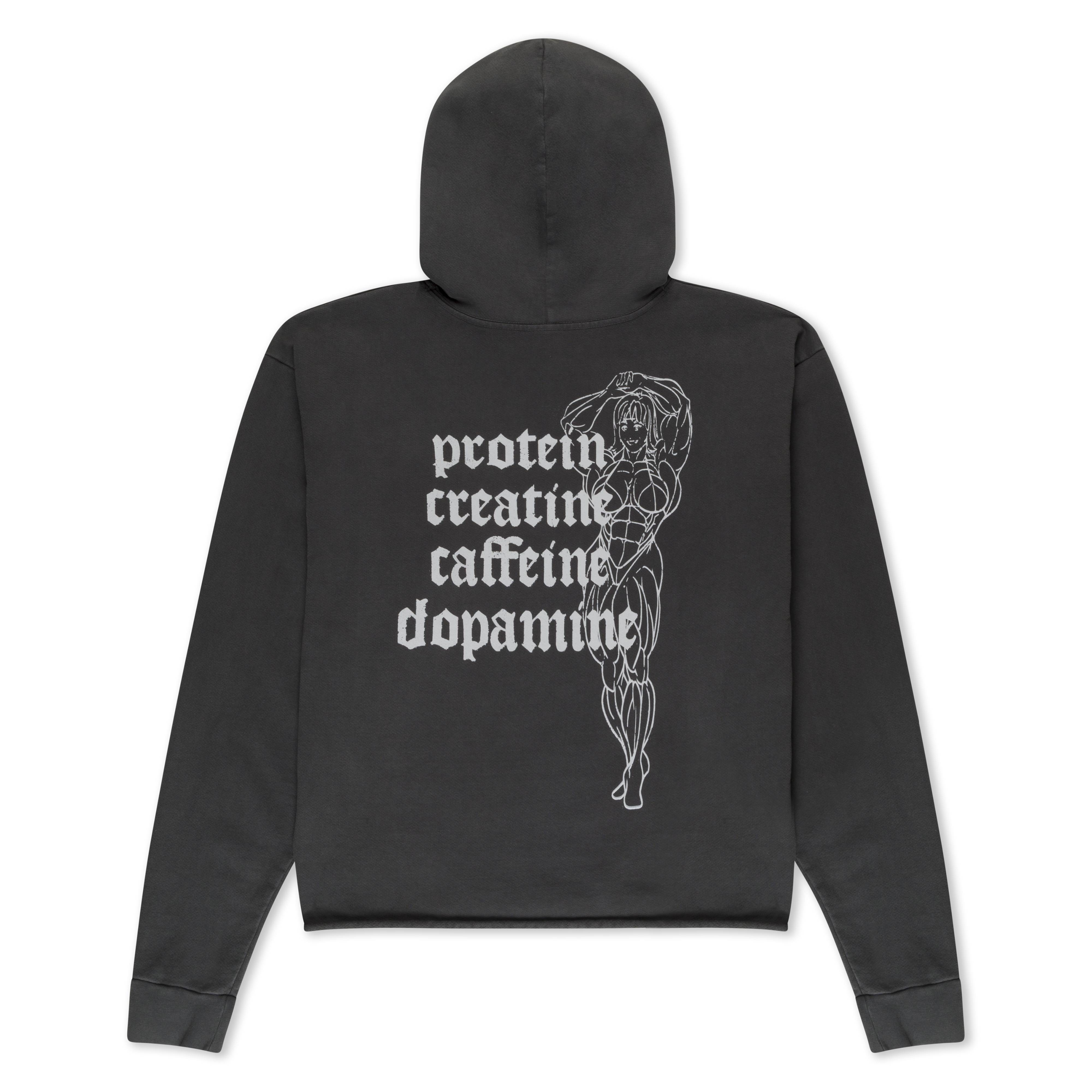 RIPNDIP Protein Boxy Cropped 500GSM Hoodie (Gunmetal)