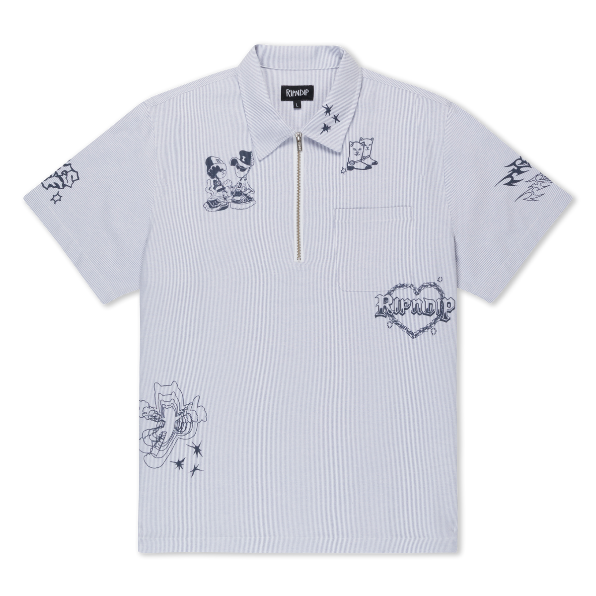 RIPNDIP Westside Quarter Zip Shirt (Navy )
