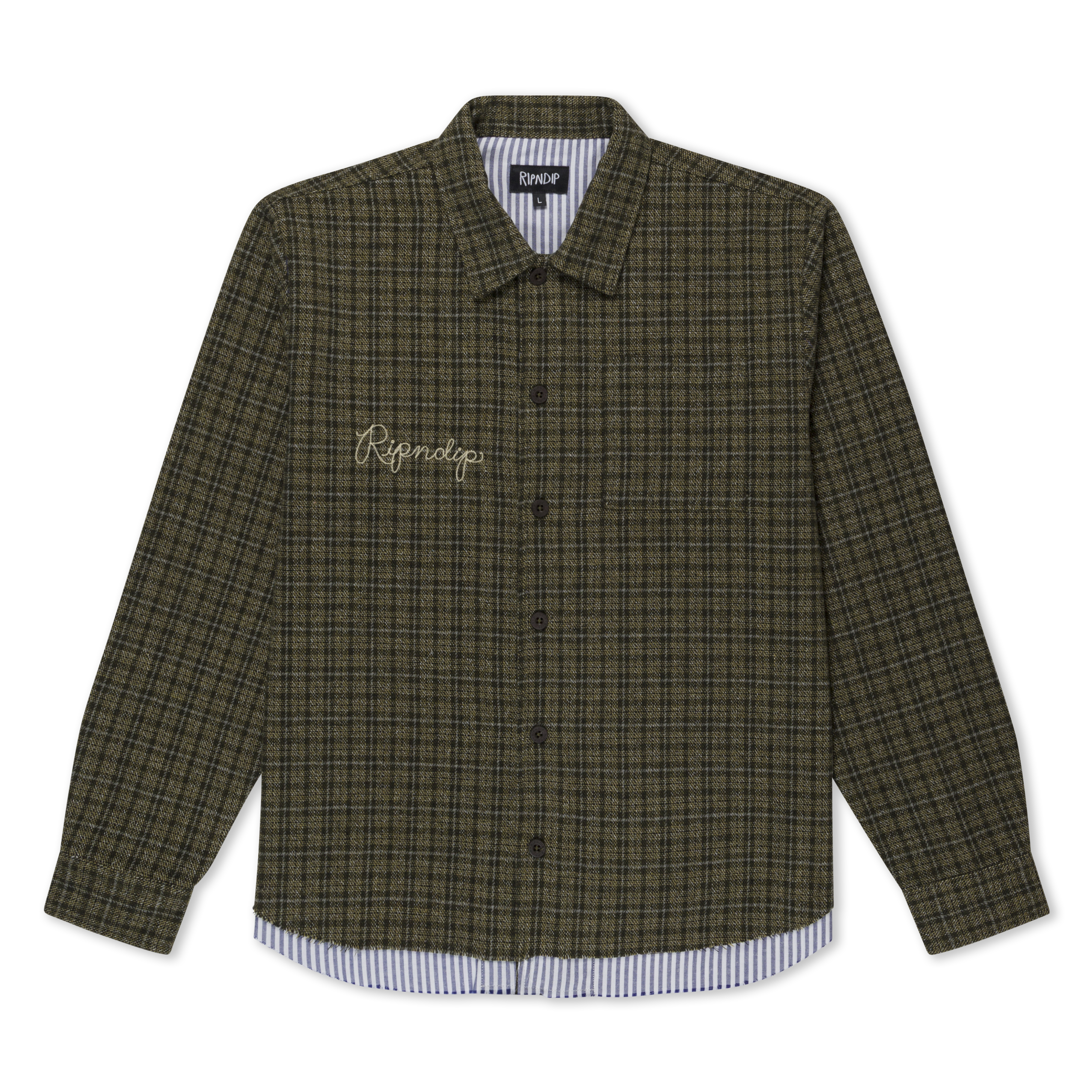 RIPNDIP Where The Flowers Bloom Flannel Jacket (Olive)