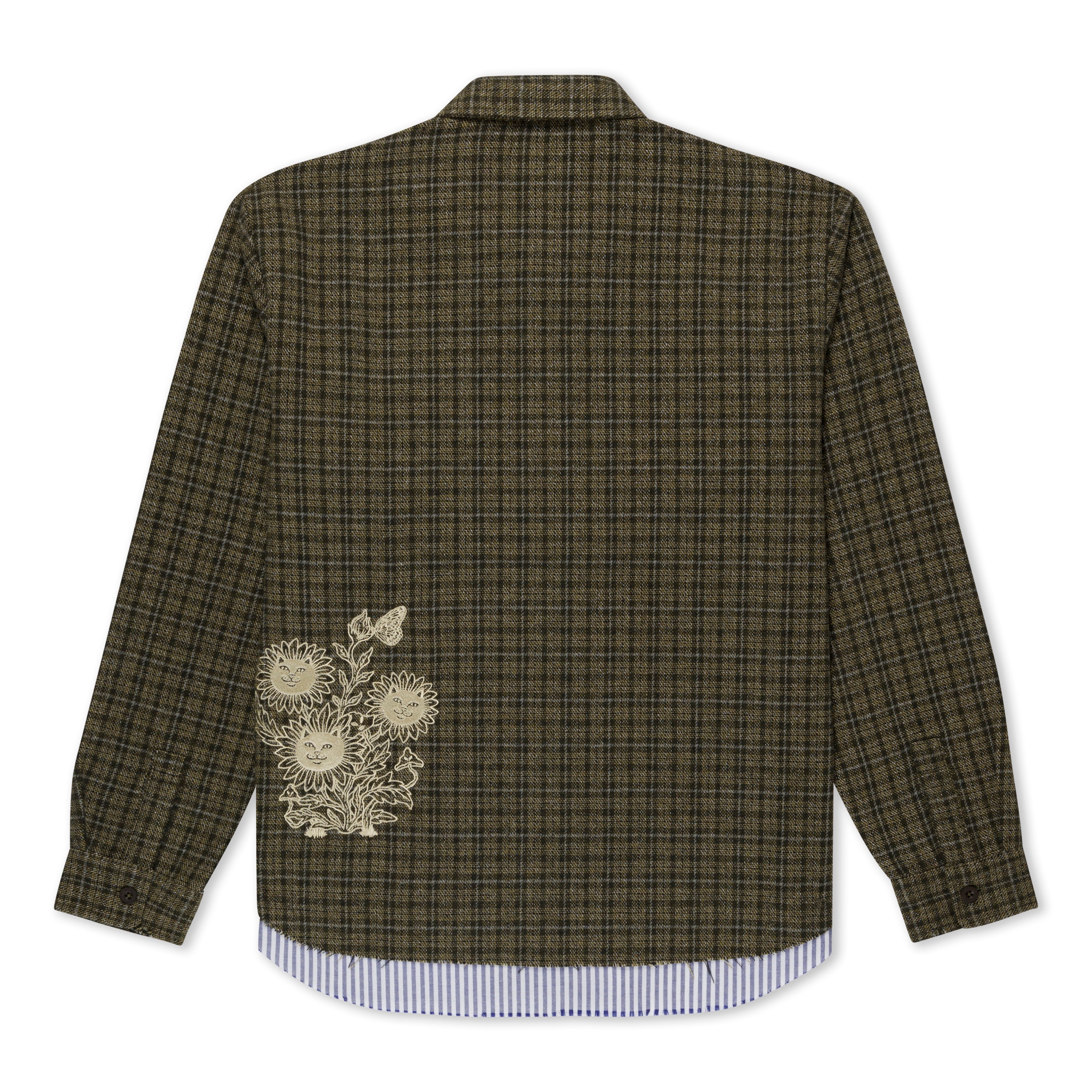 RIPNDIP Where The Flowers Bloom Flannel Jacket (Olive)