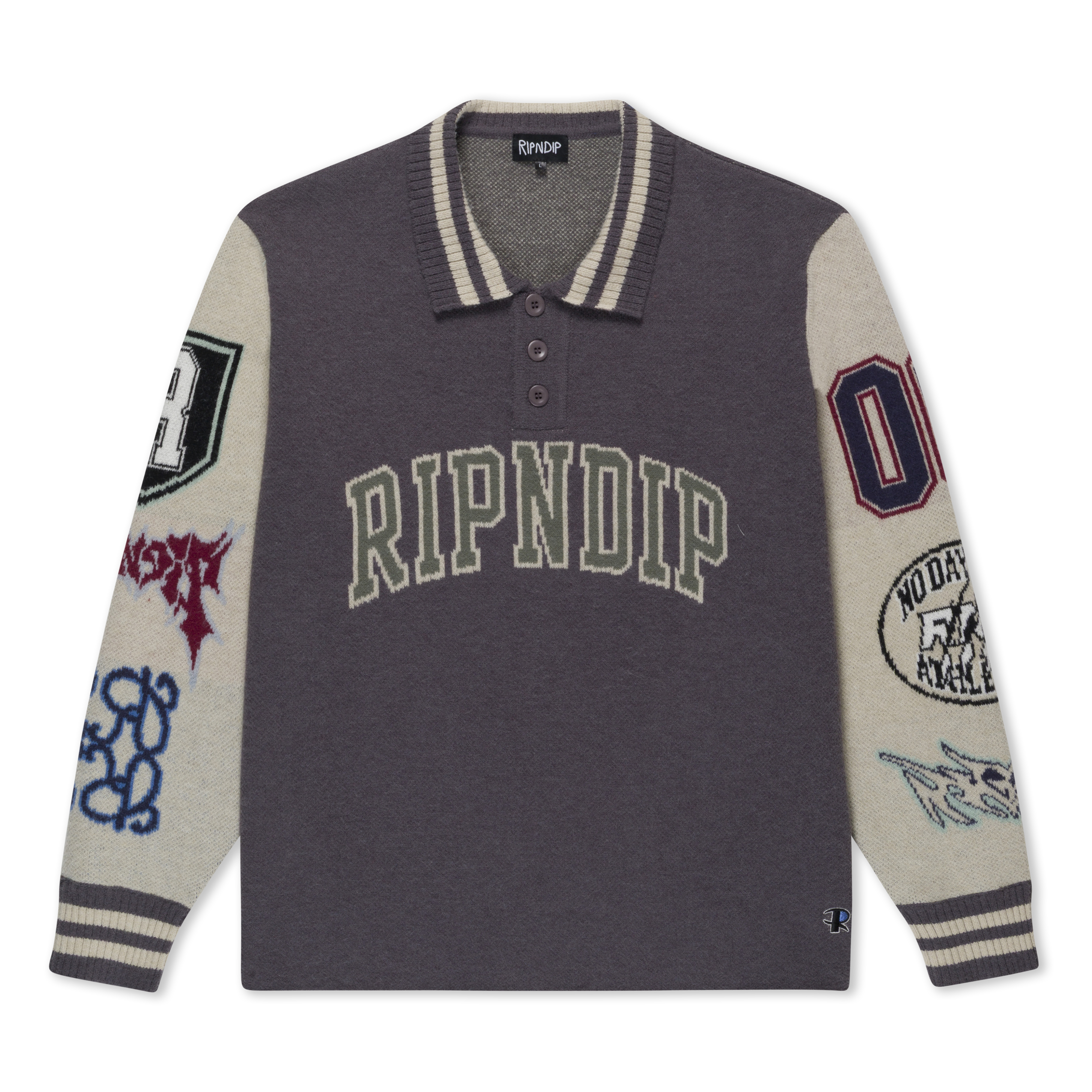 RIPNDIP Run It Up Knit Sweater (Charoal / Cream)