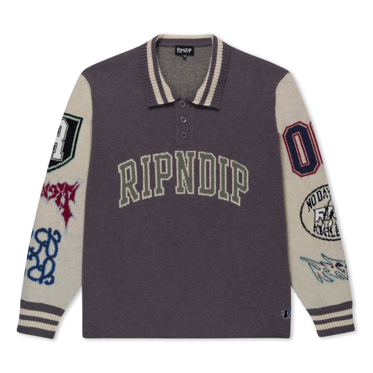 RIPNDIP Run It Up Knit Sweater (Charoal / Cream)