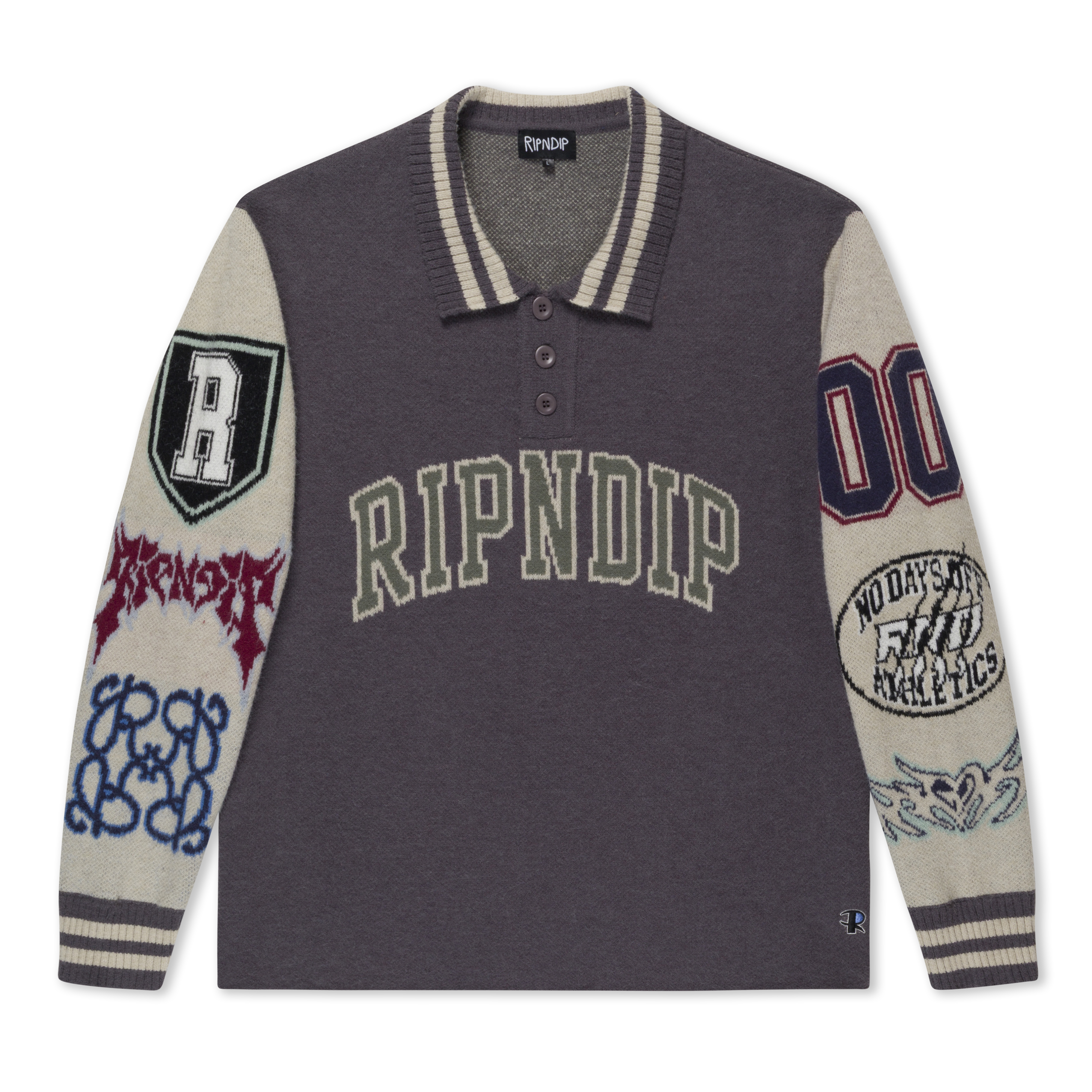 RIPNDIP Run It Up Knit Sweater (Charoal / Cream)