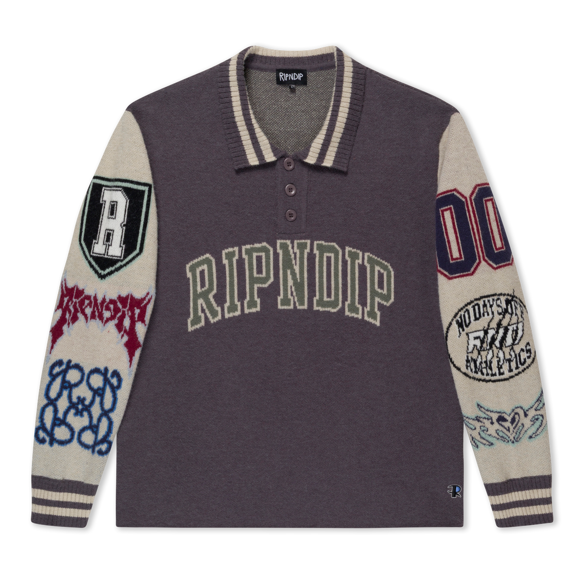 RIPNDIP Run It Up Knit Sweater (Charoal / Cream)