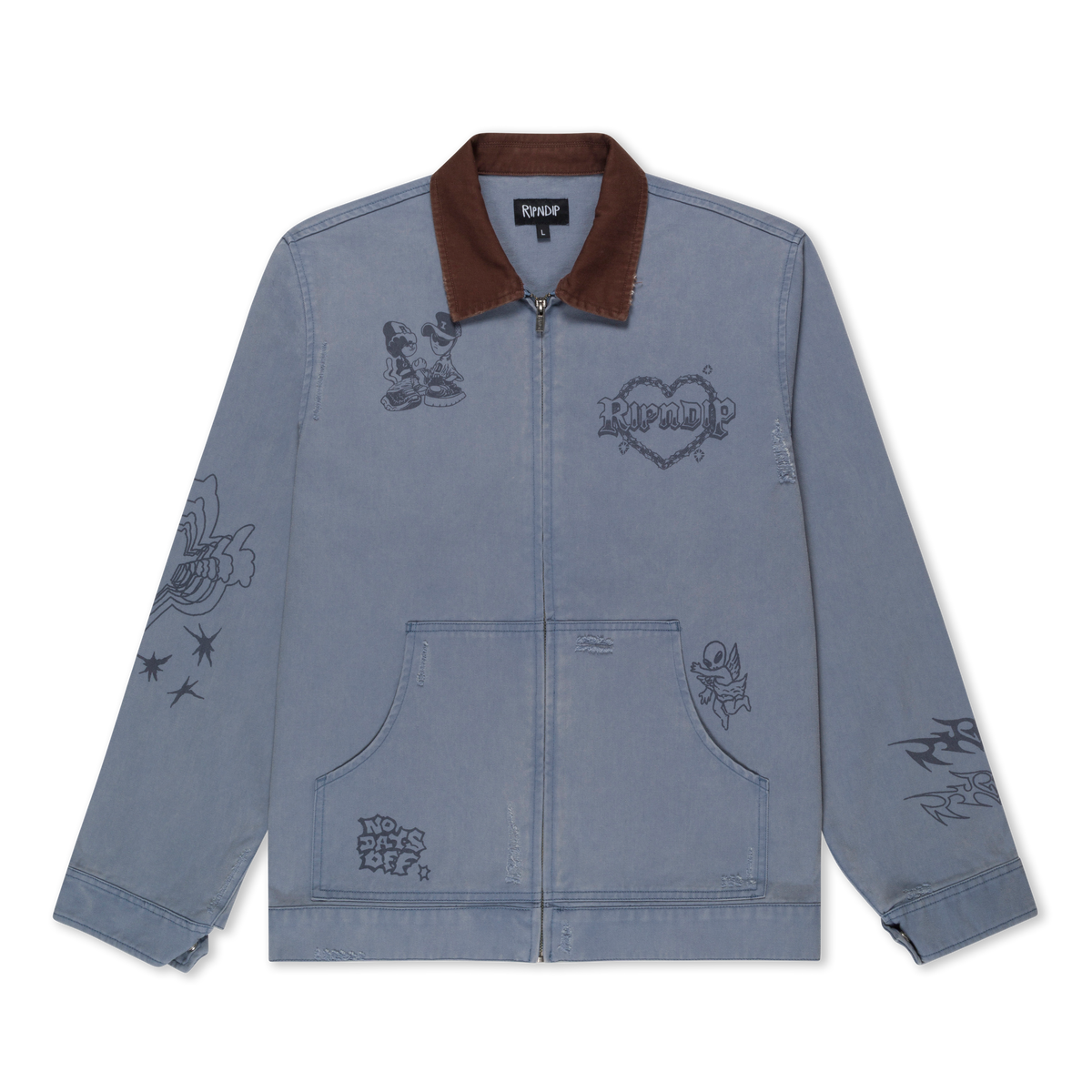RIPNDIP Westside Zip Up Work Jacket (Slate)