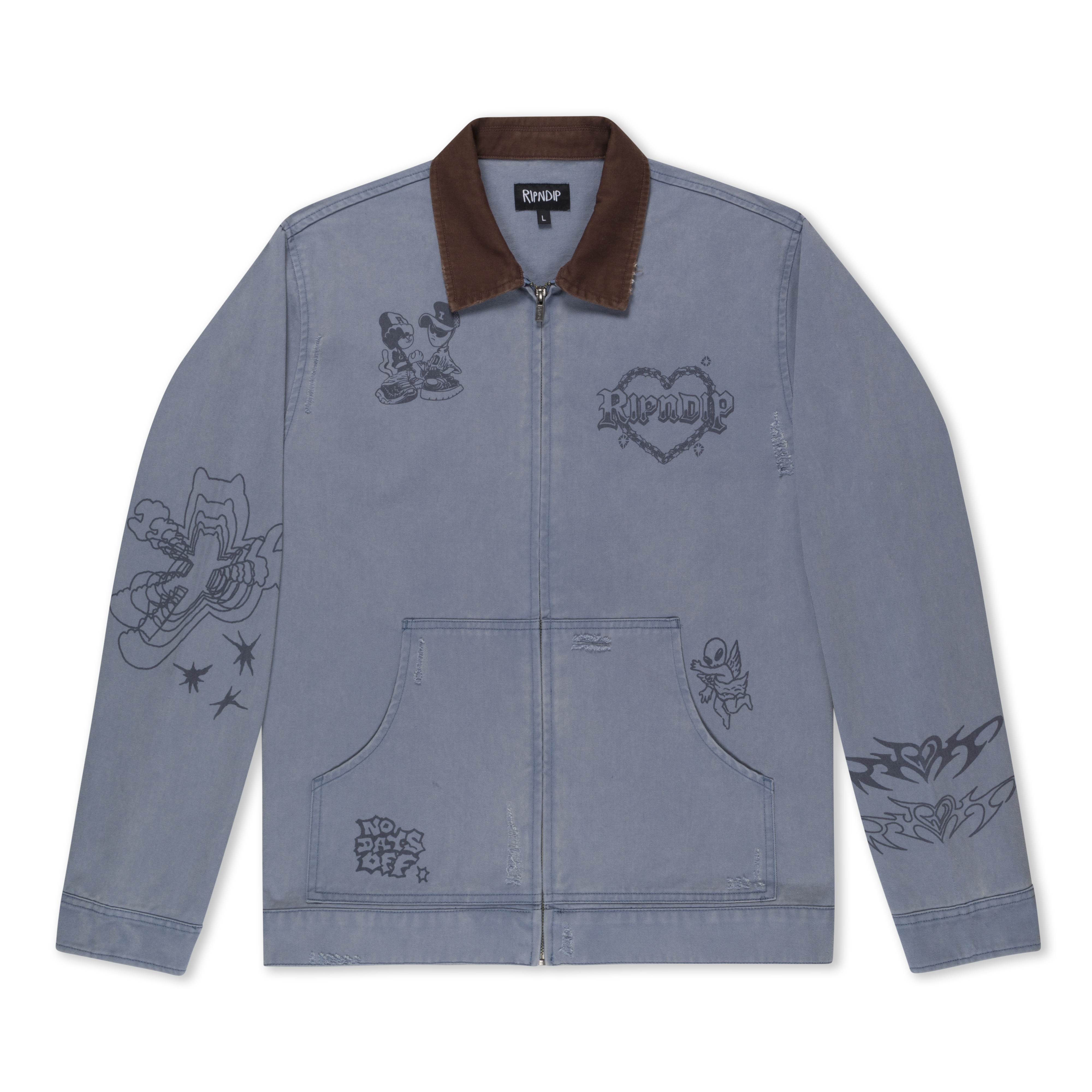 RIPNDIP Westside Zip Up Work Jacket (Slate)