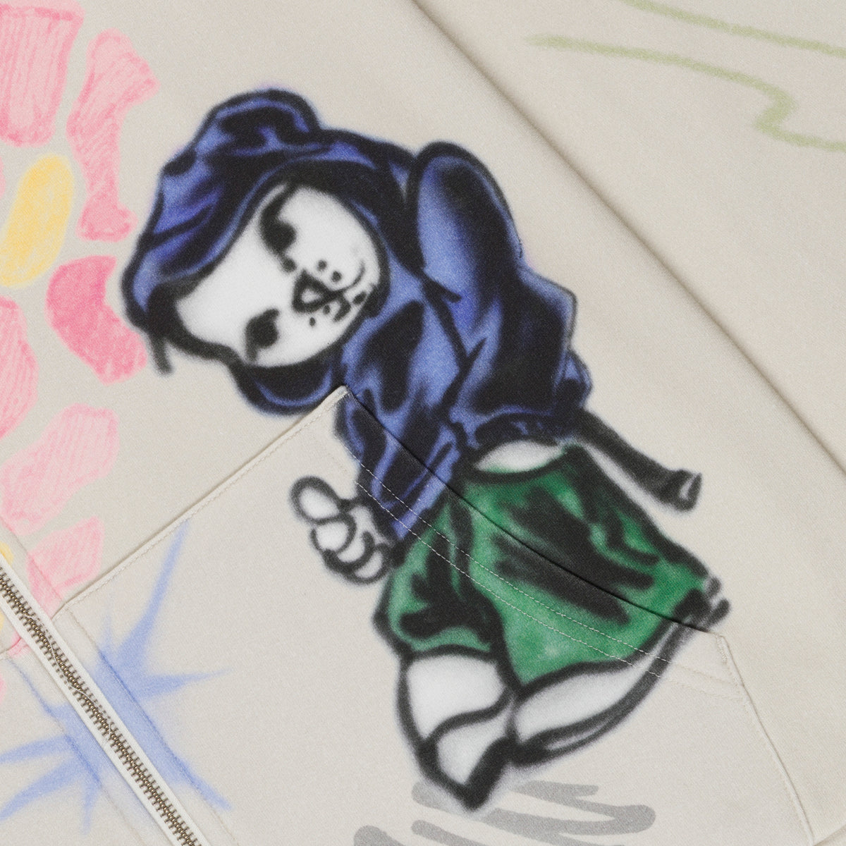 RIPNDIP Goosebumps Zip Hoodie (Bone)