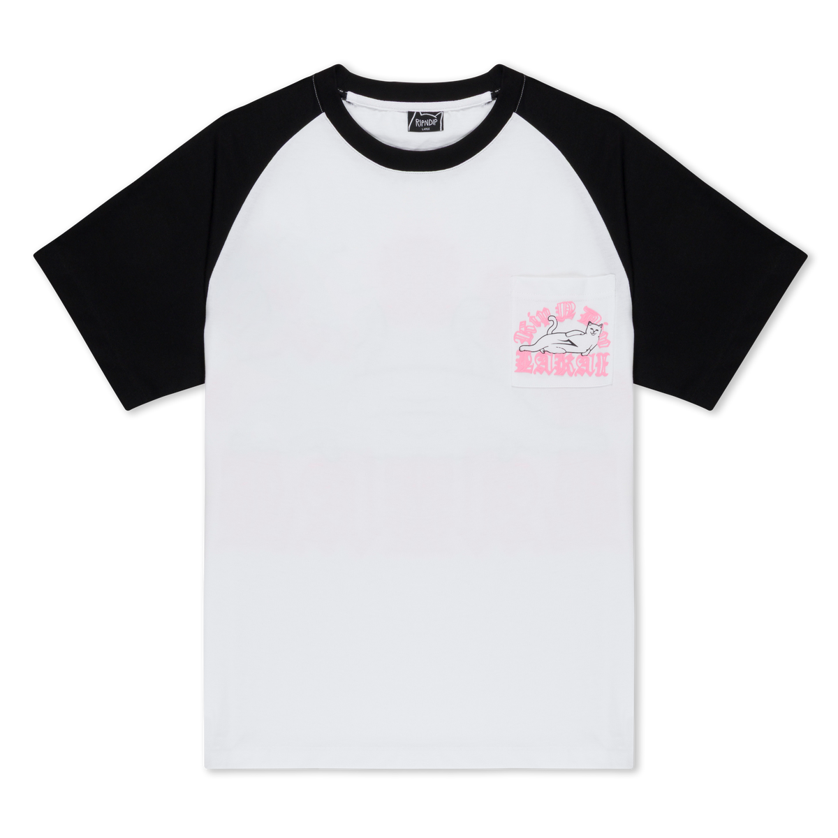 RIPNDIP Lakai + Ripndip Raglan Pocket Tee (White/Black)