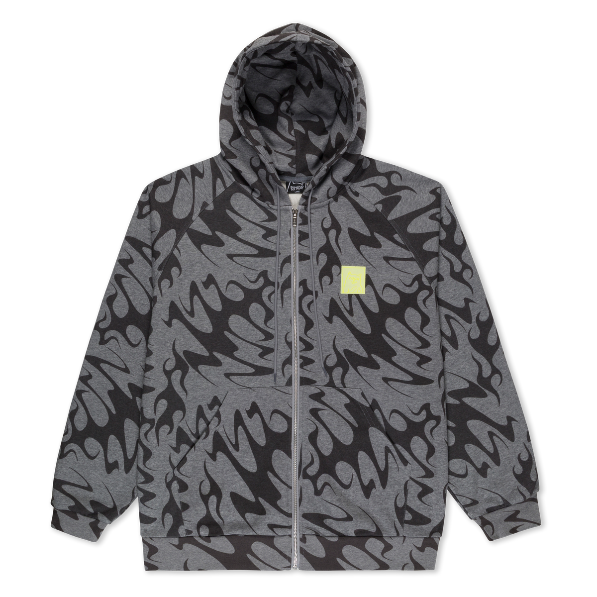 RIPNDIP Lakai + Ripndip Flame Zip Up Hoodie (Gray)